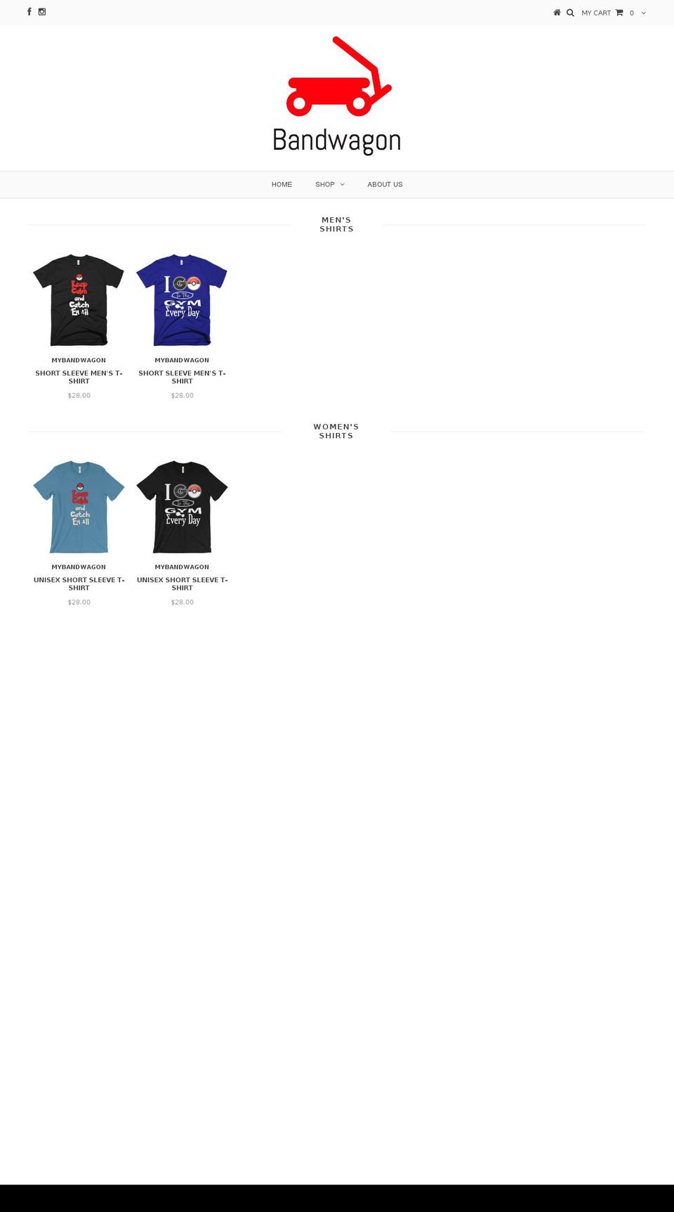 bandwagonshop.com shopify website screenshot