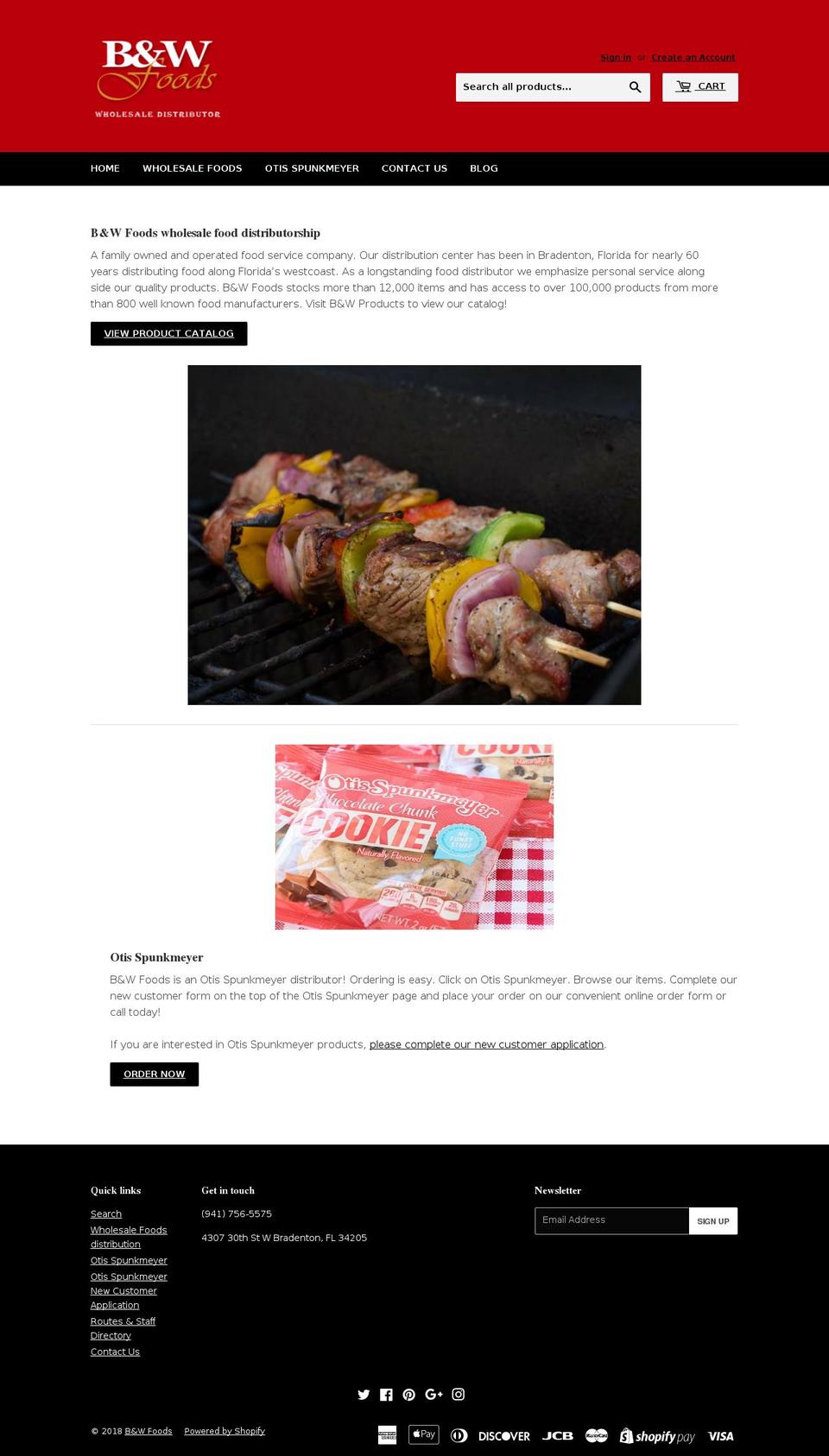 bandwfoods.com — Shopify storefront screenshot