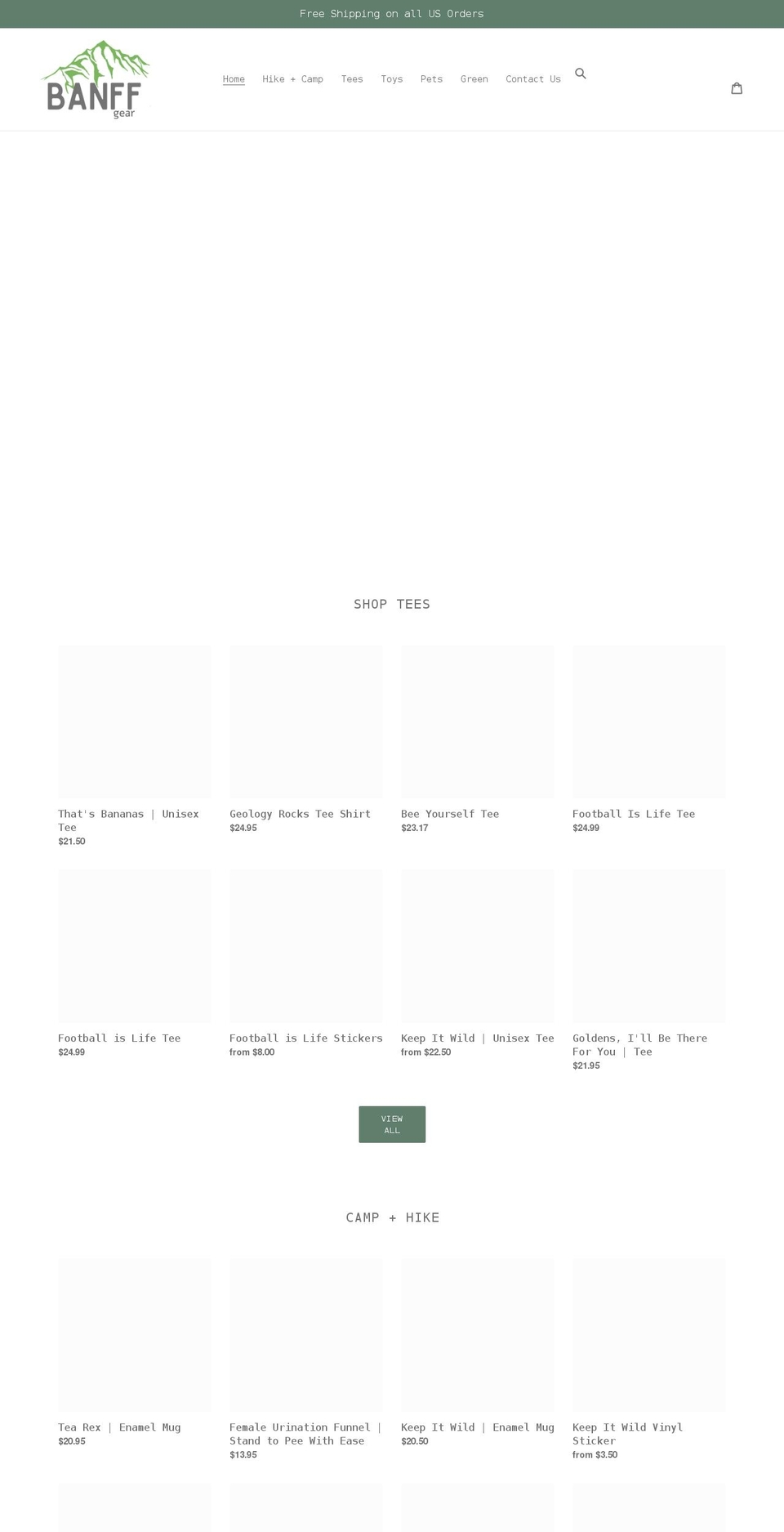 banffgear.com shopify website screenshot