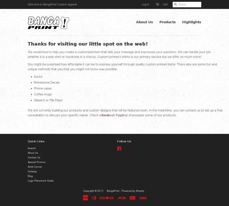 bangashirt.com shopify website screenshot