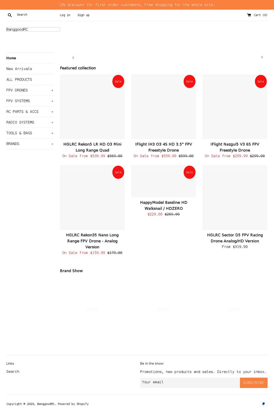 banggoodrc.com shopify website screenshot