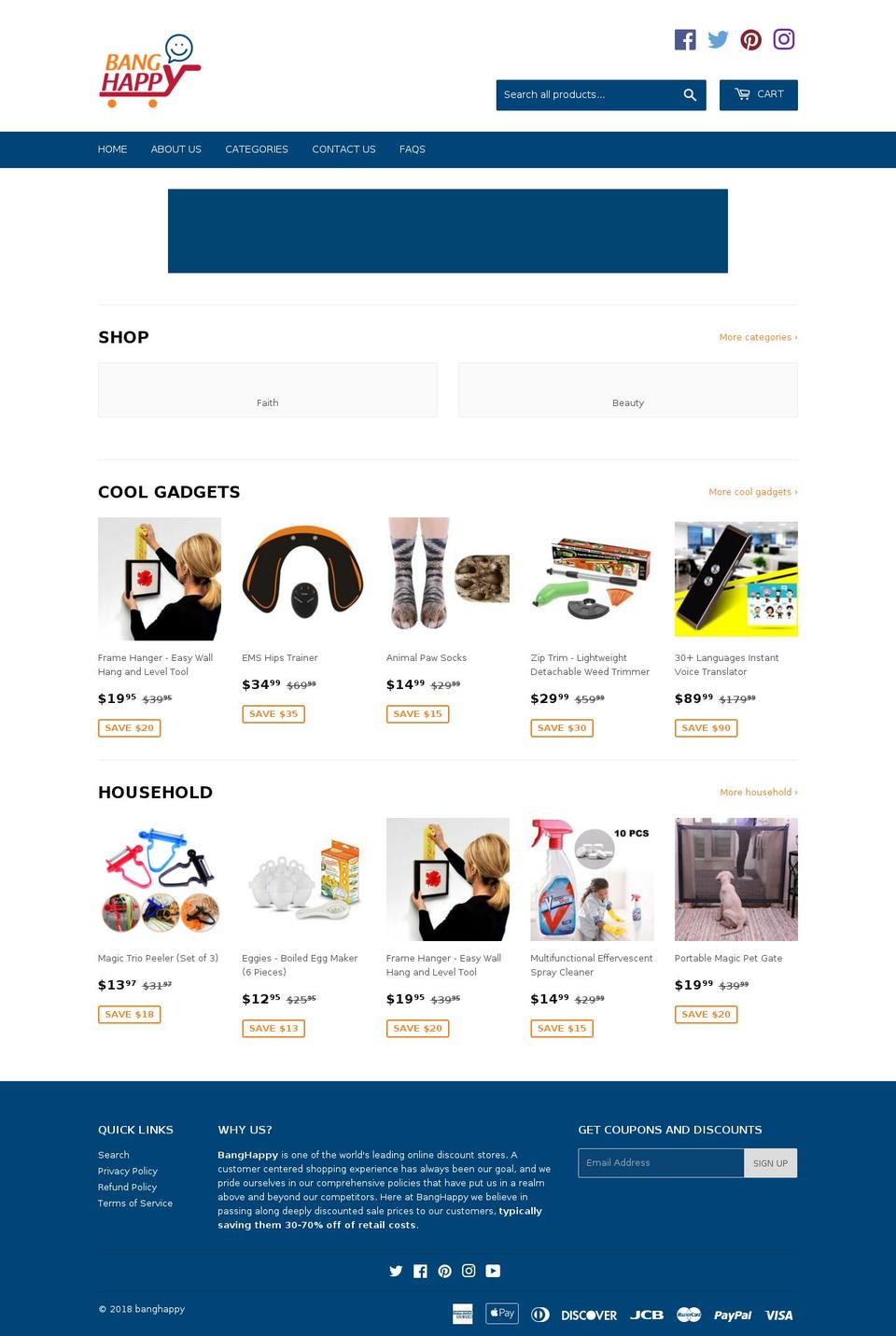 banghappy.com shopify website screenshot