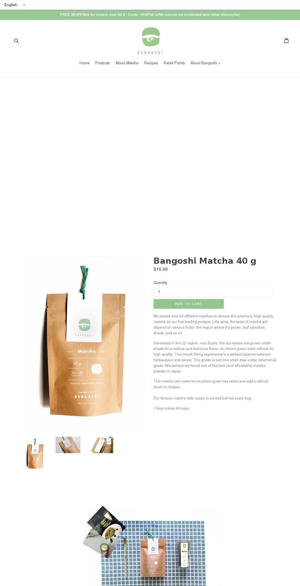 bangoshi.com — Shopify storefront screenshot