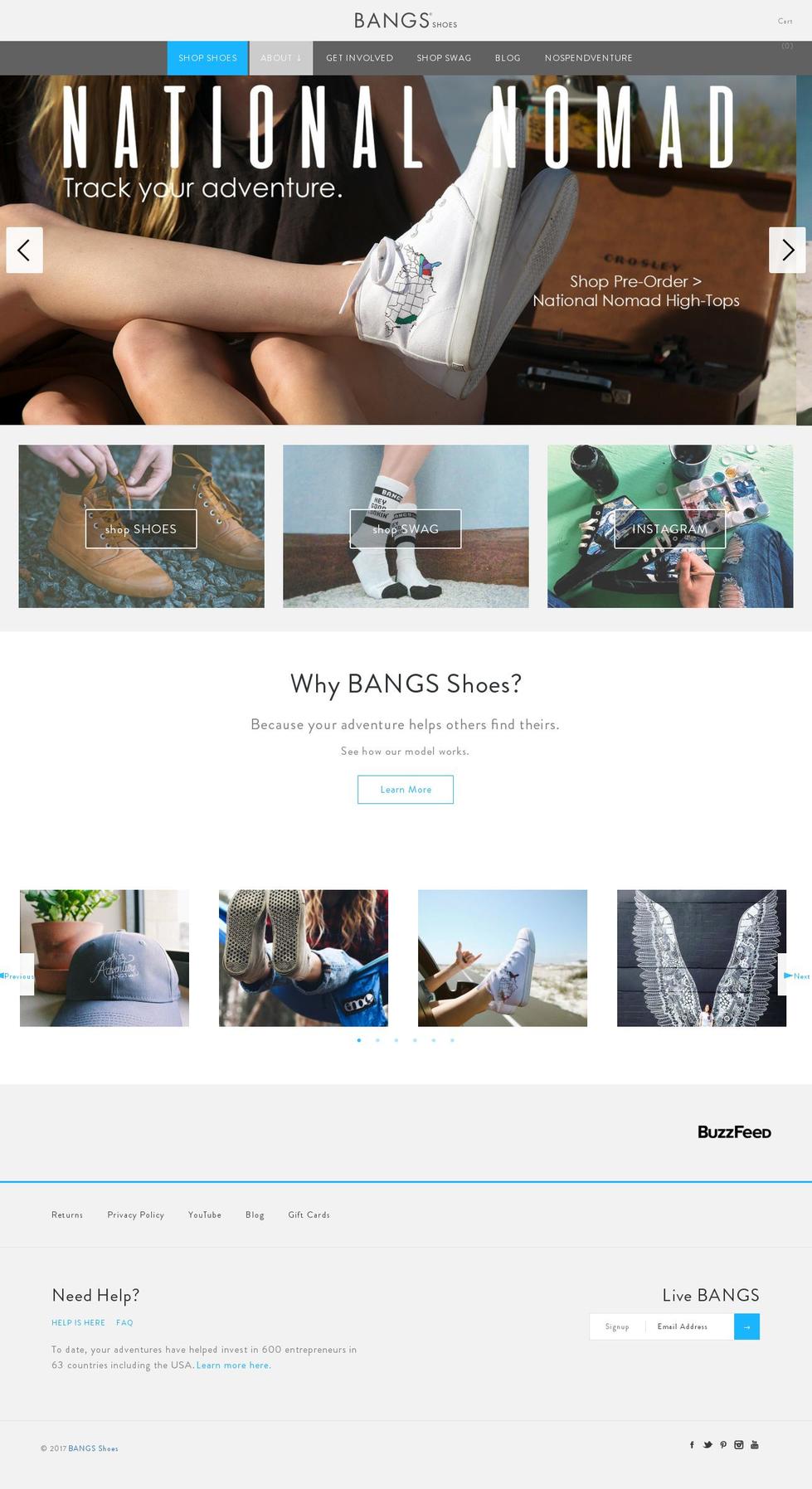 bangsshoes.com shopify website screenshot