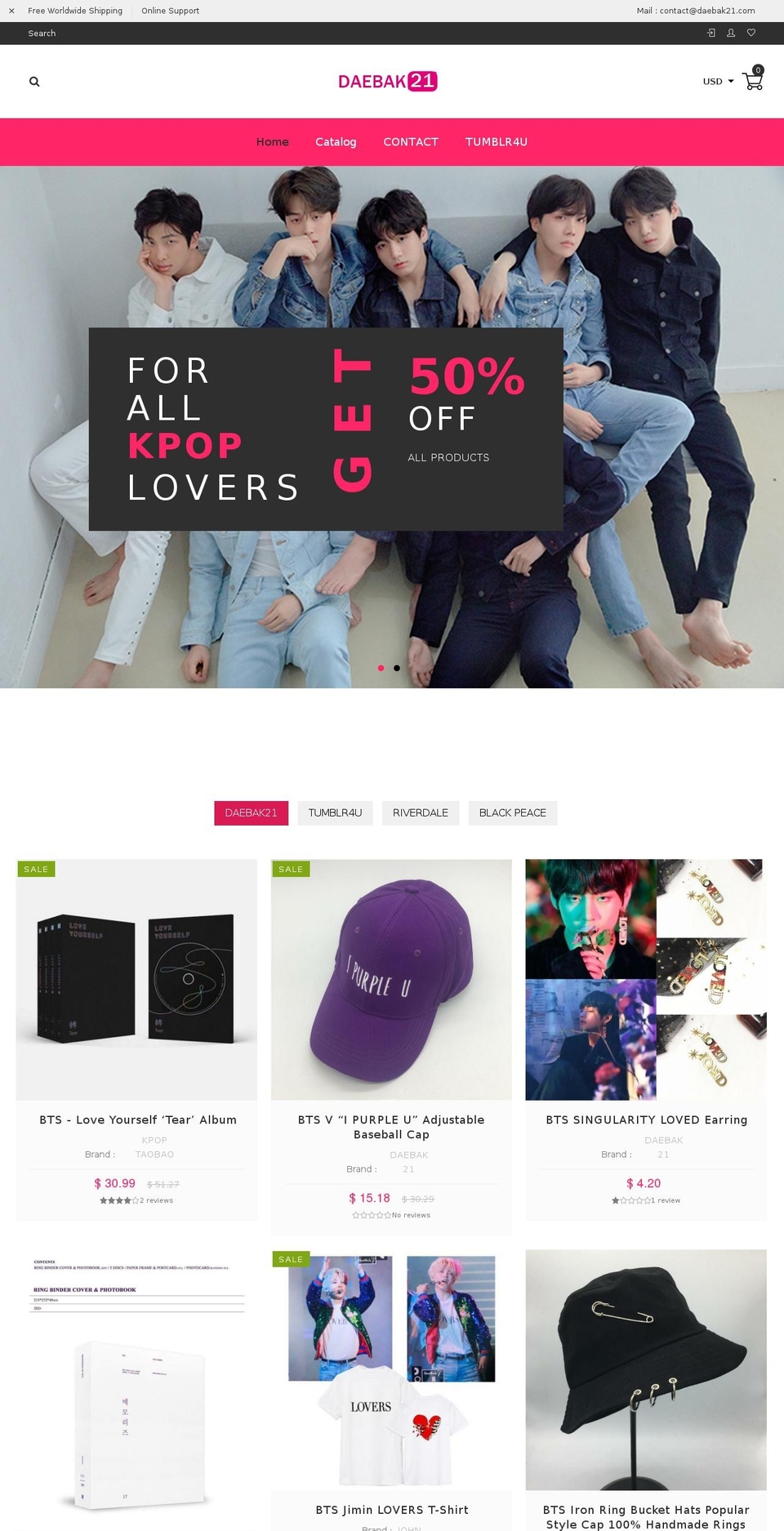 virtu Shopify theme site example bangtan.shop