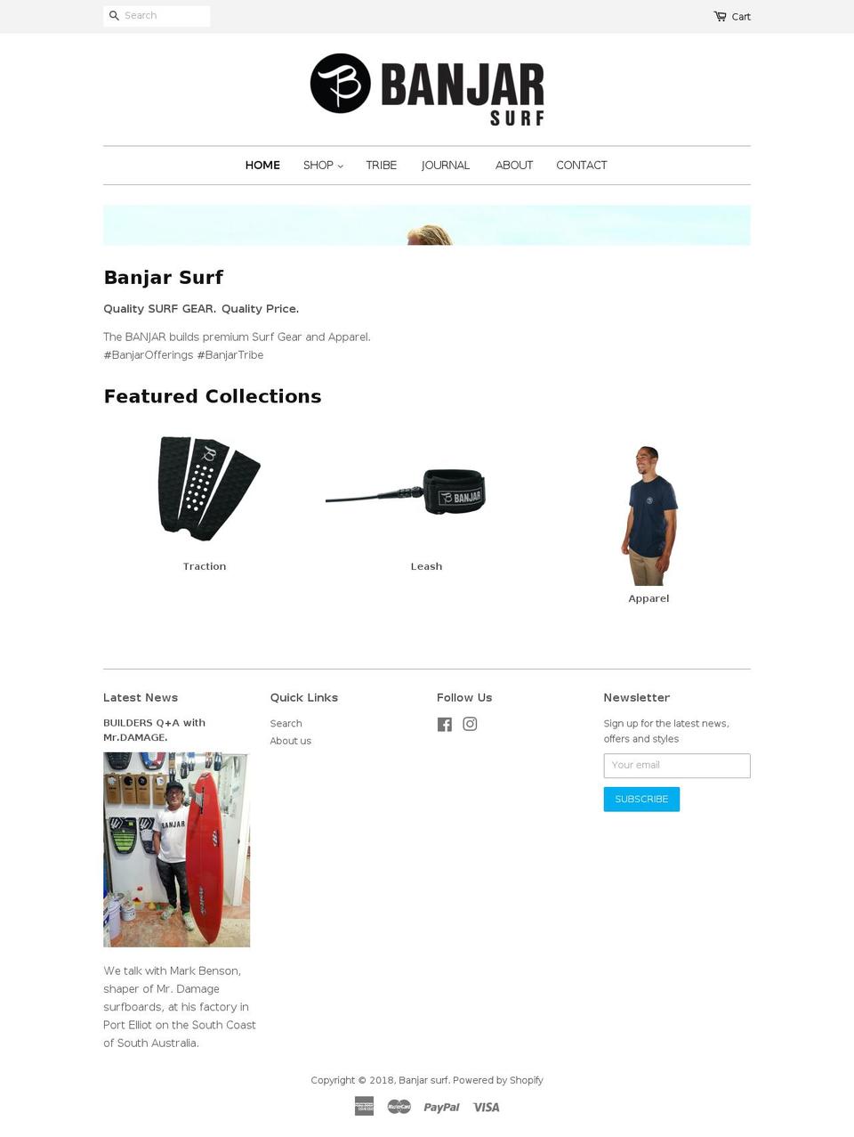 banjarsurf.com.au shopify website screenshot