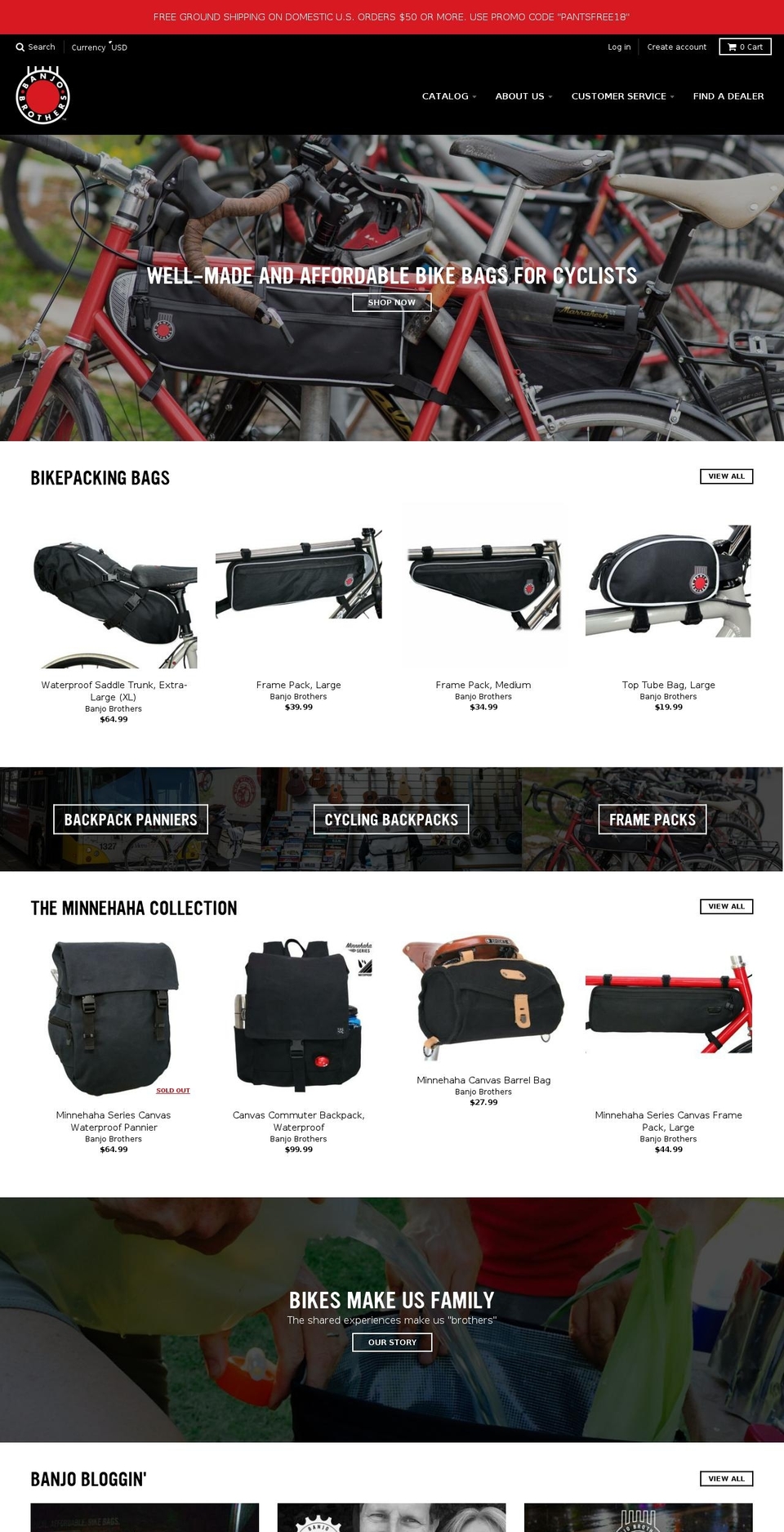 banjobrothers.com shopify website screenshot