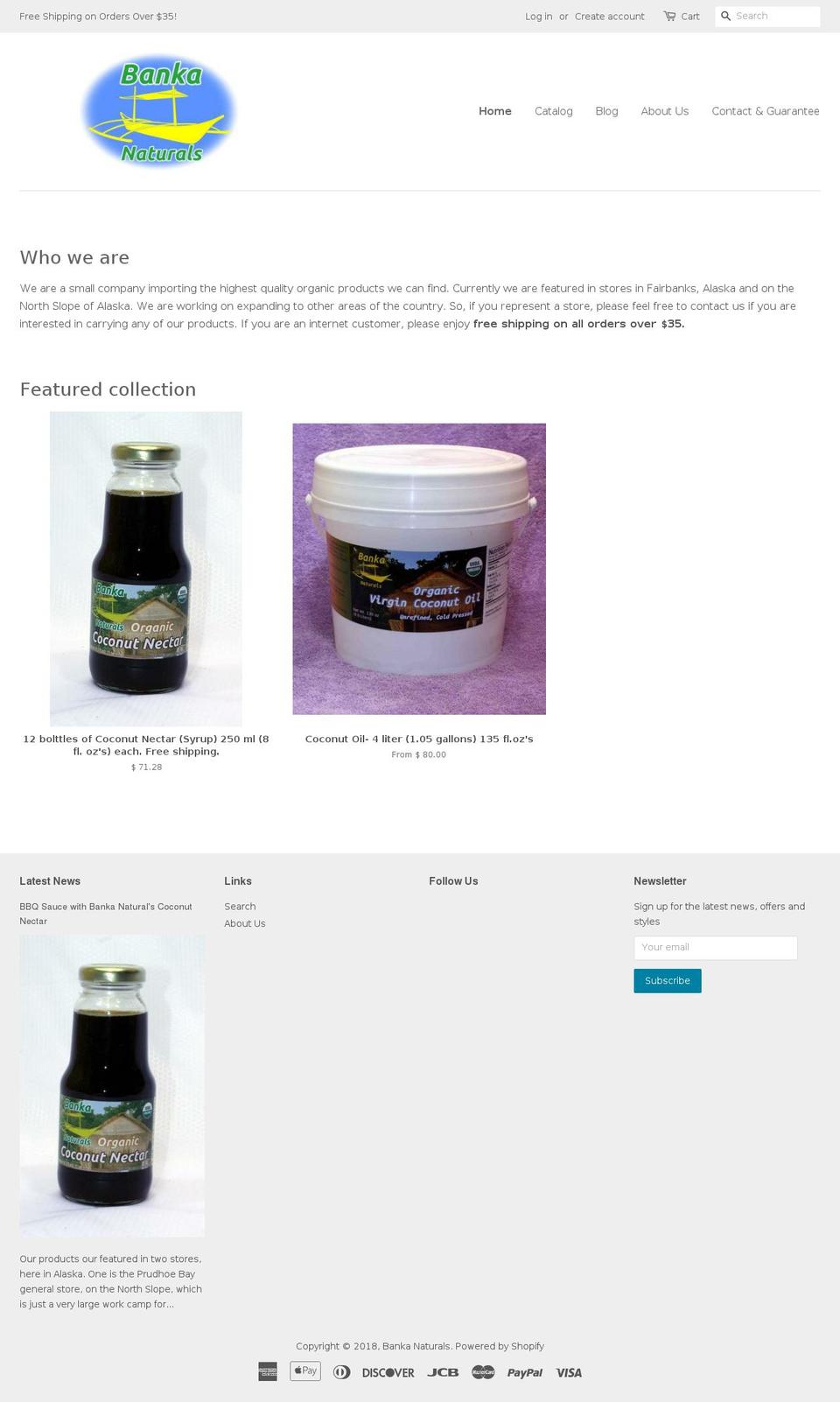 bankanaturals.com — Shopify storefront screenshot