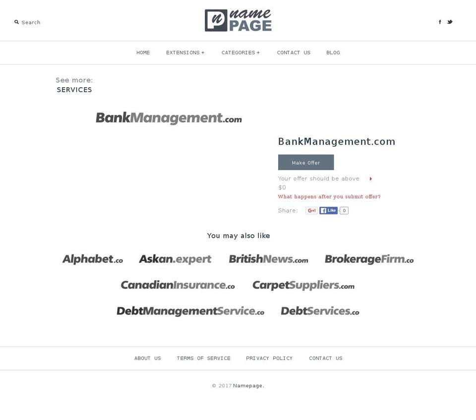 bankmanagement.com shopify website screenshot