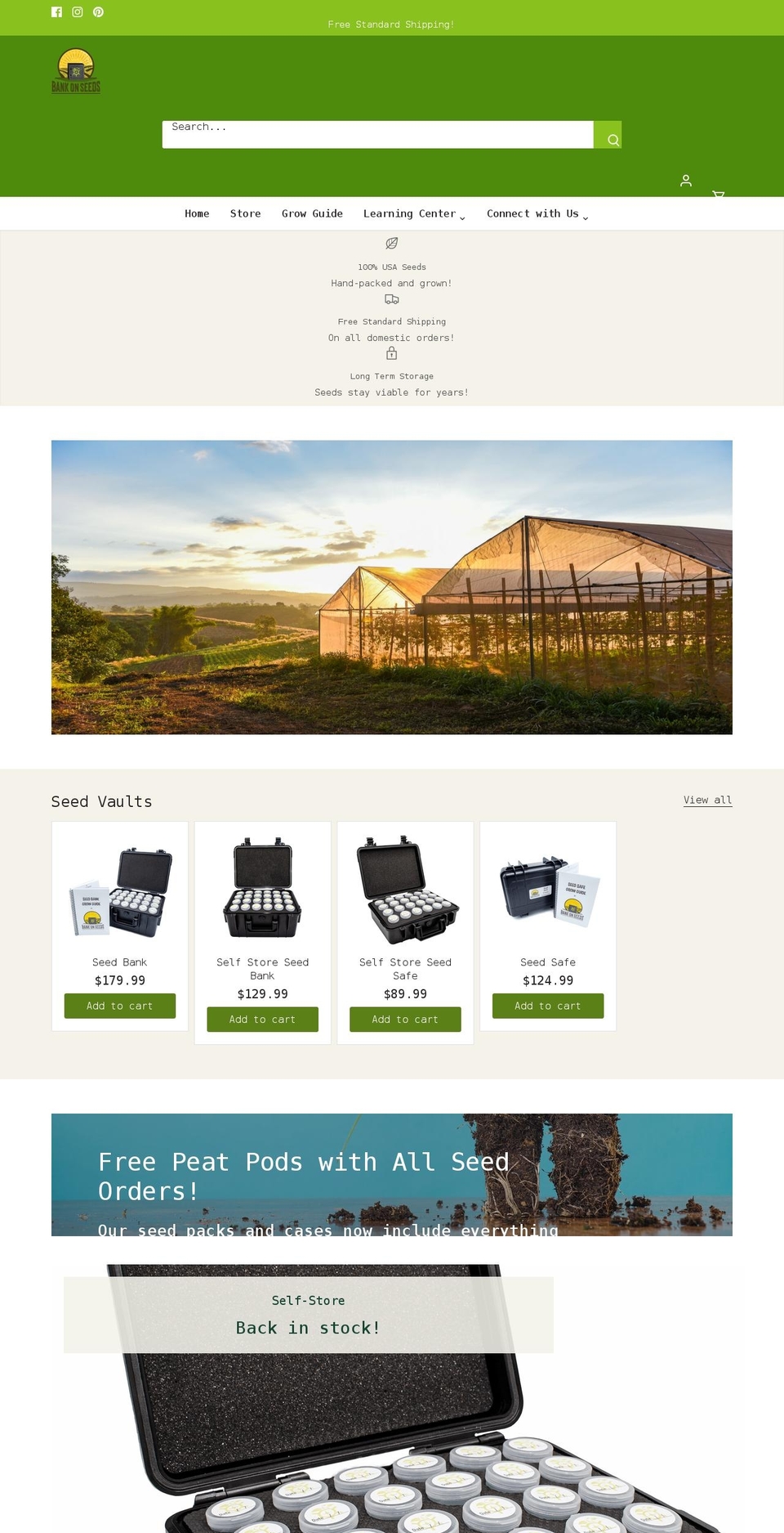 bankonseeds.com shopify website screenshot