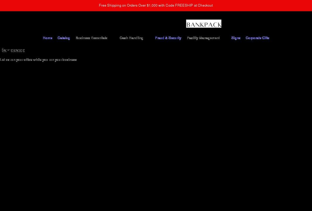 bankpack.com shopify website screenshot