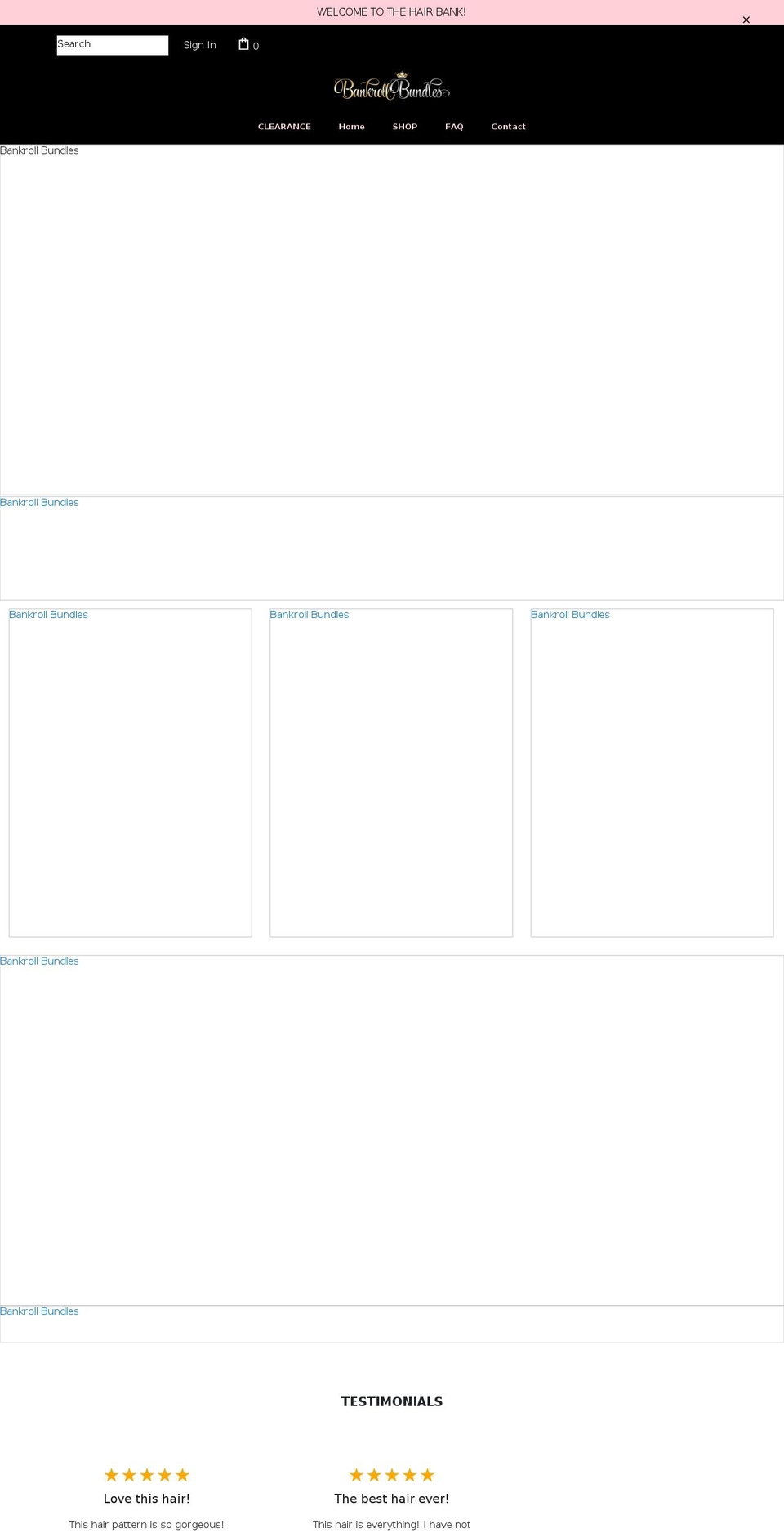 bankrollbundles.com shopify website screenshot