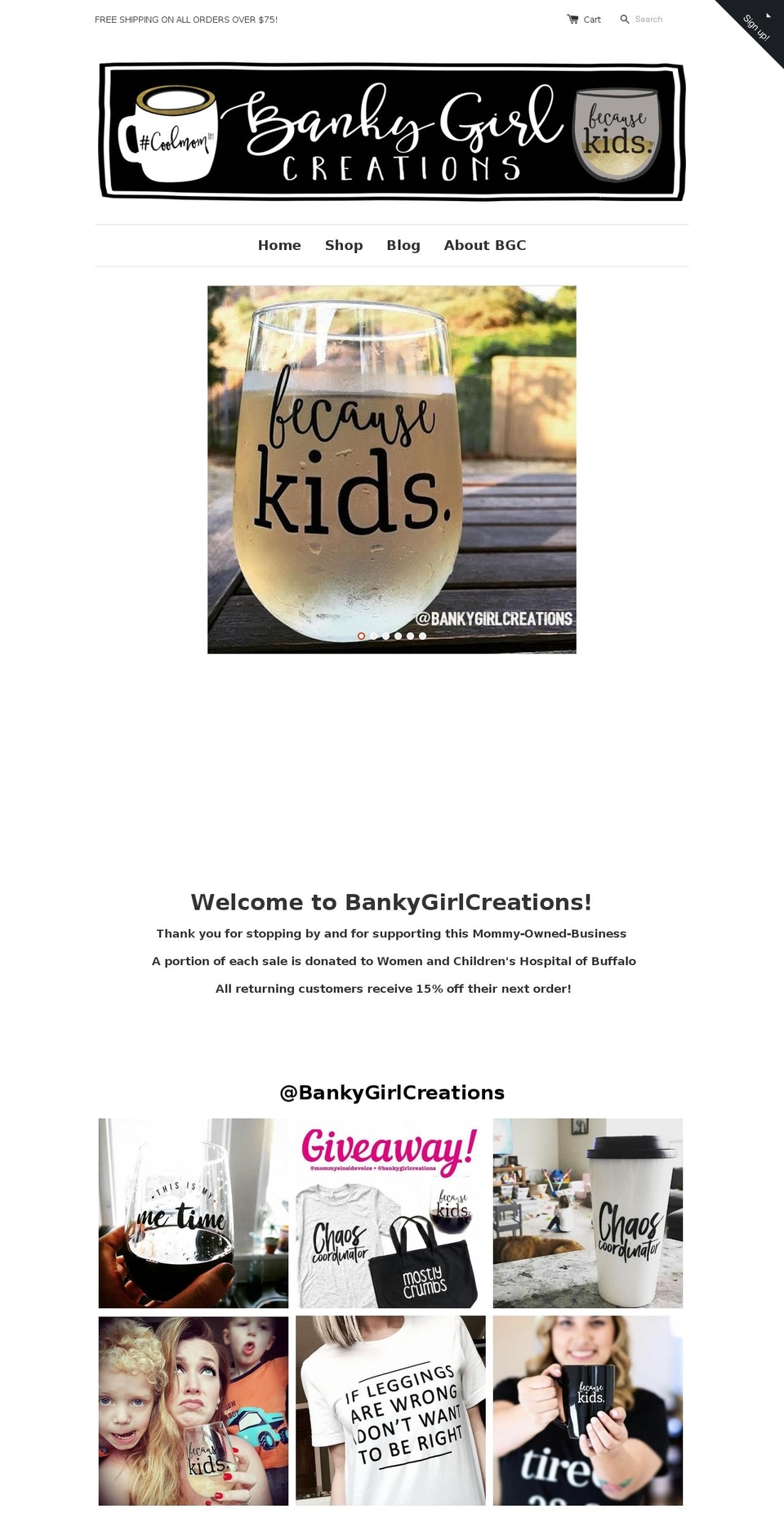 bankygirlcreations.com shopify website screenshot