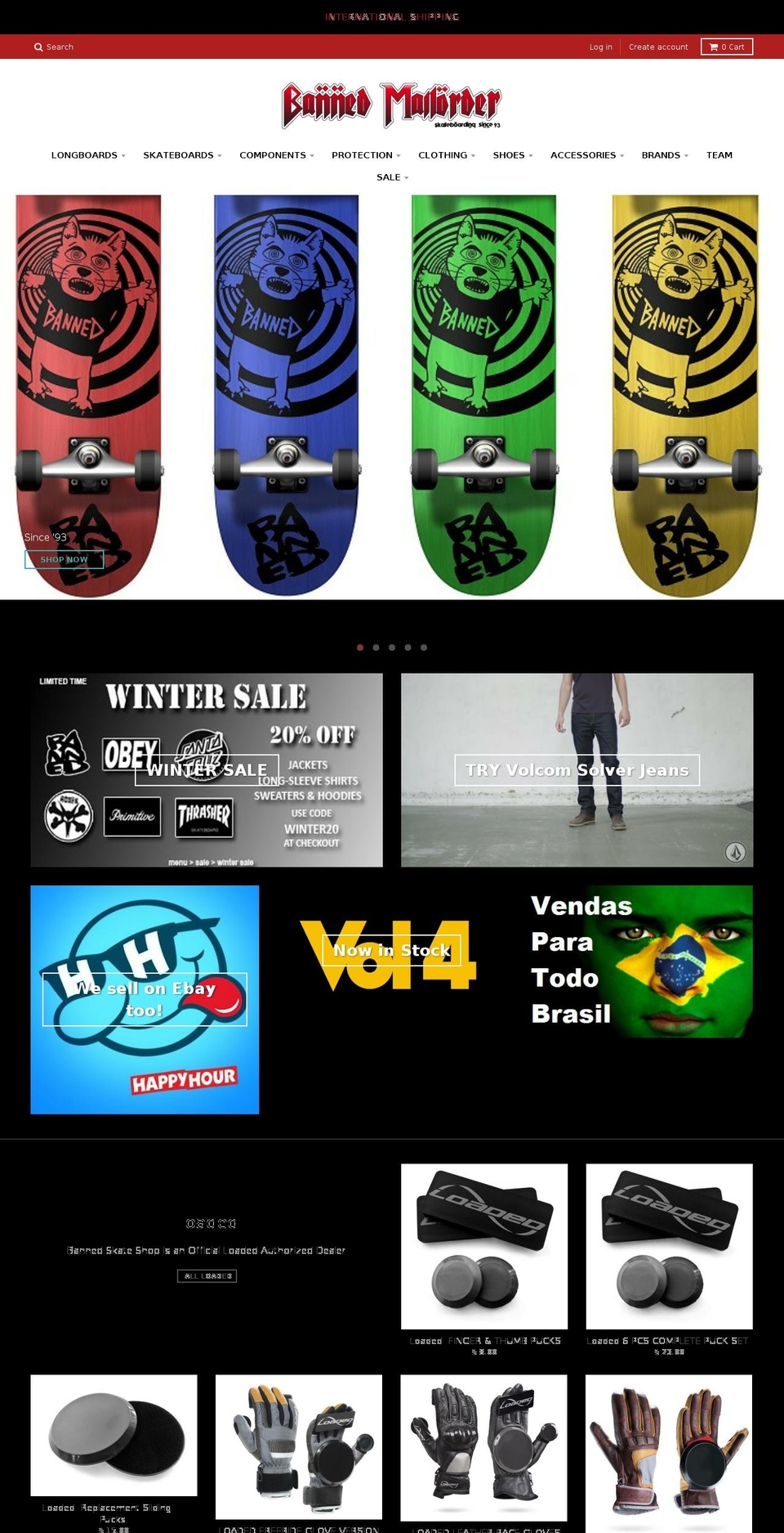 banned.com shopify website screenshot