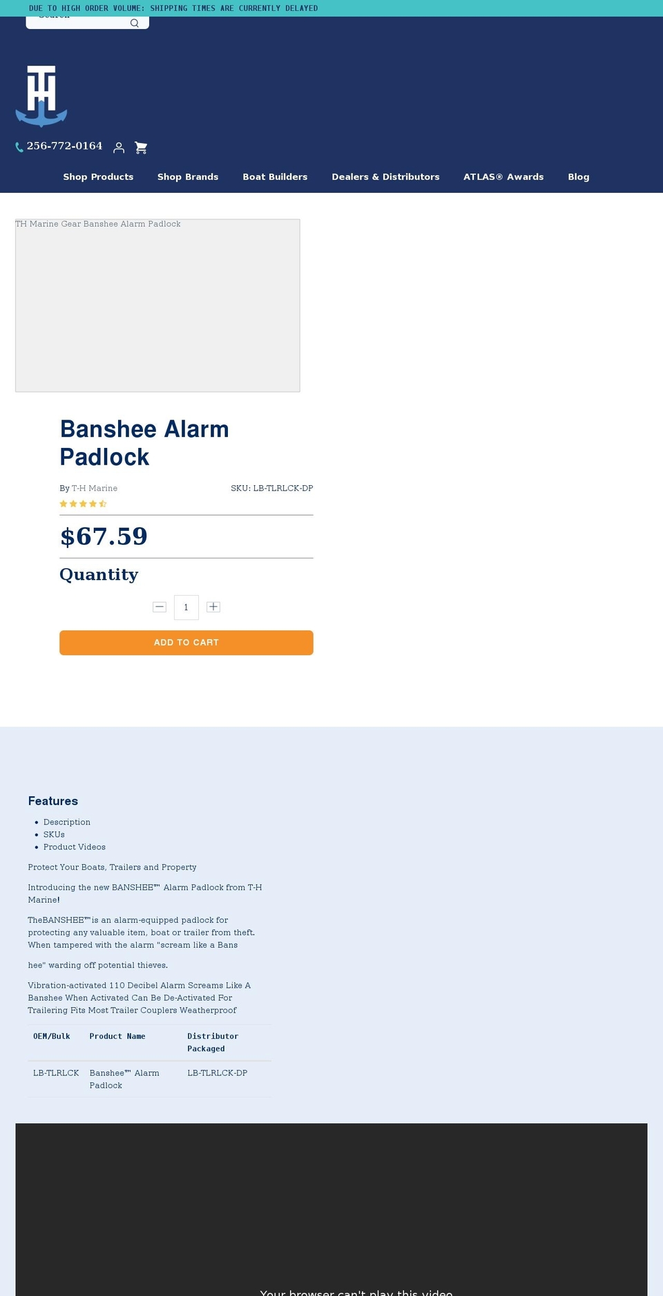 bansheealarm.com — Shopify storefront screenshot