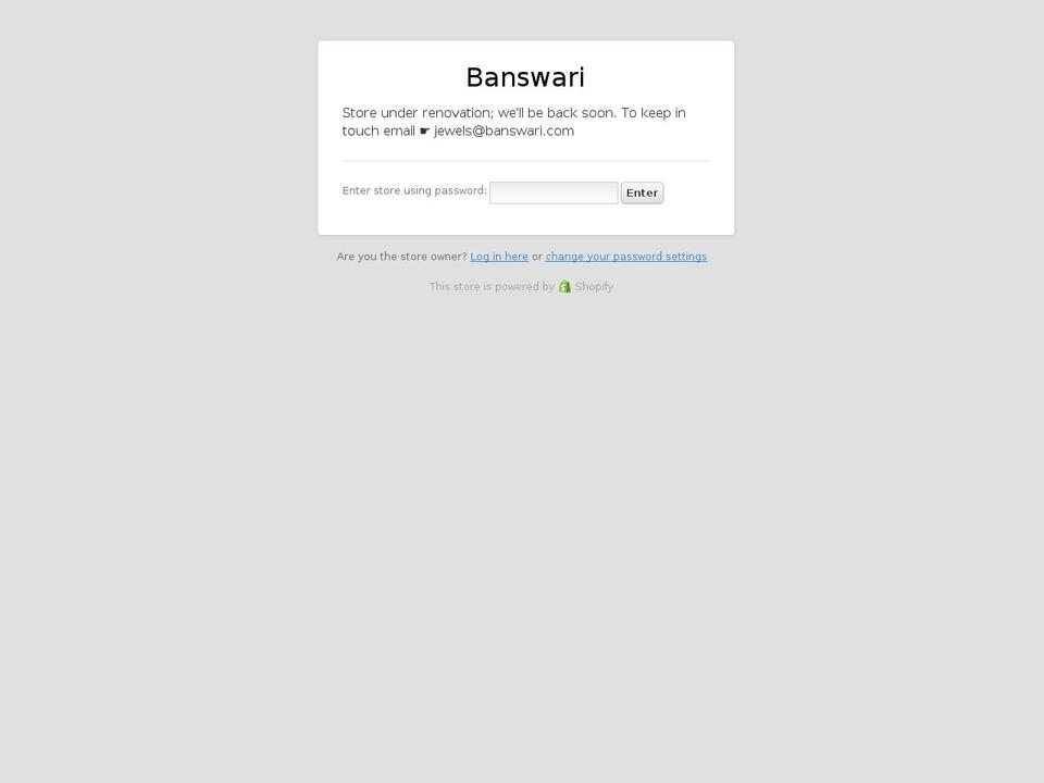 banswari.net shopify website screenshot