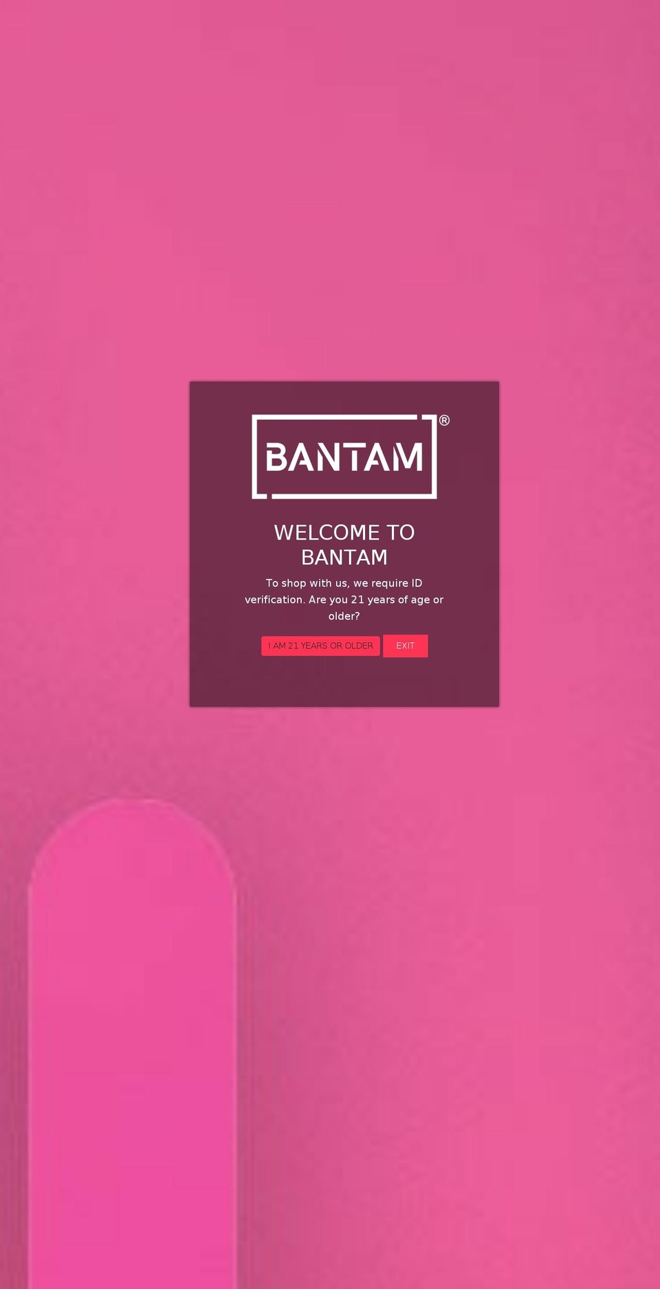 bantamvape.com — Shopify storefront screenshot