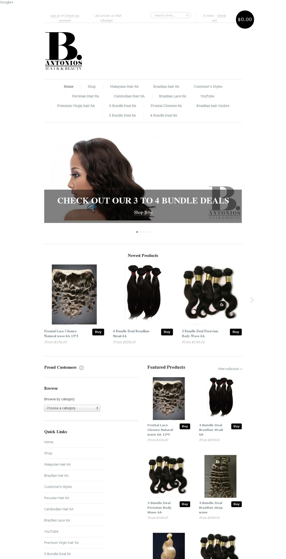bantoniohairsupply.com shopify website screenshot