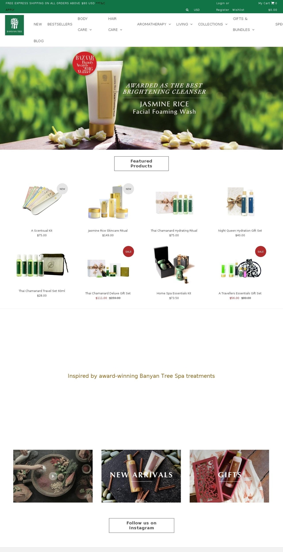 banyantreegallery.com shopify website screenshot