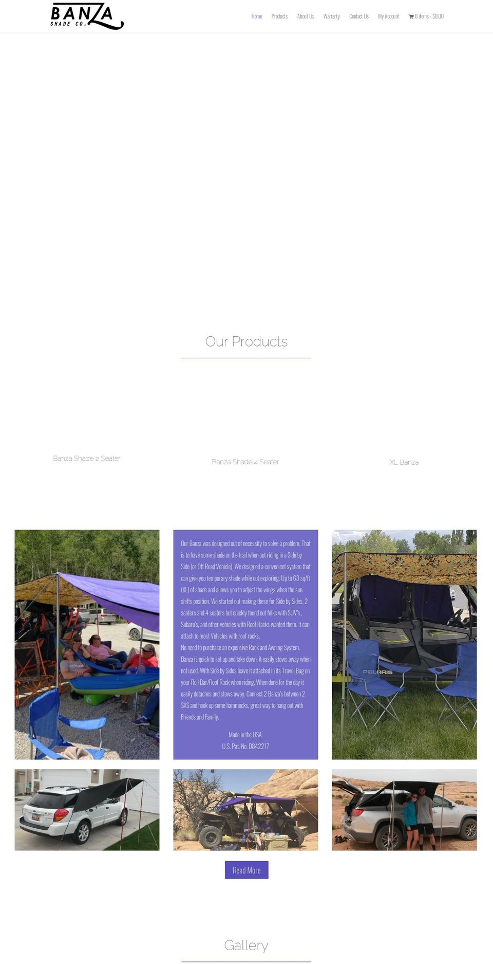 banzashade.com — Shopify storefront screenshot