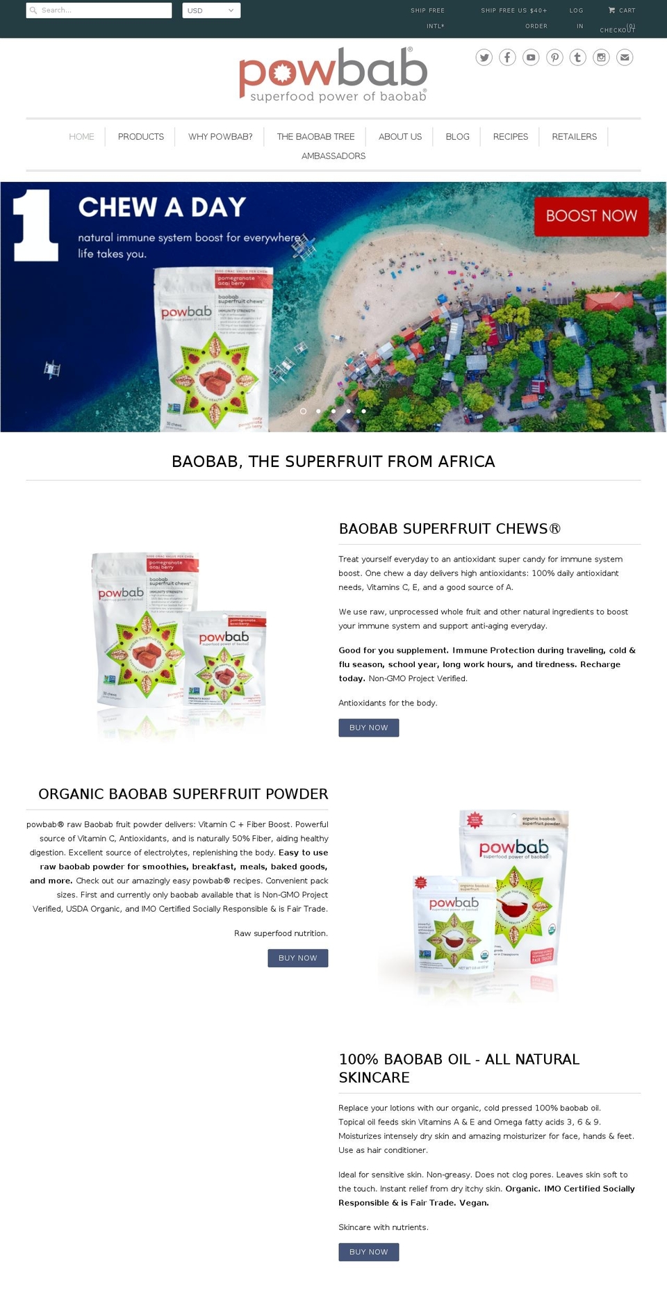 baobabchews.com shopify website screenshot