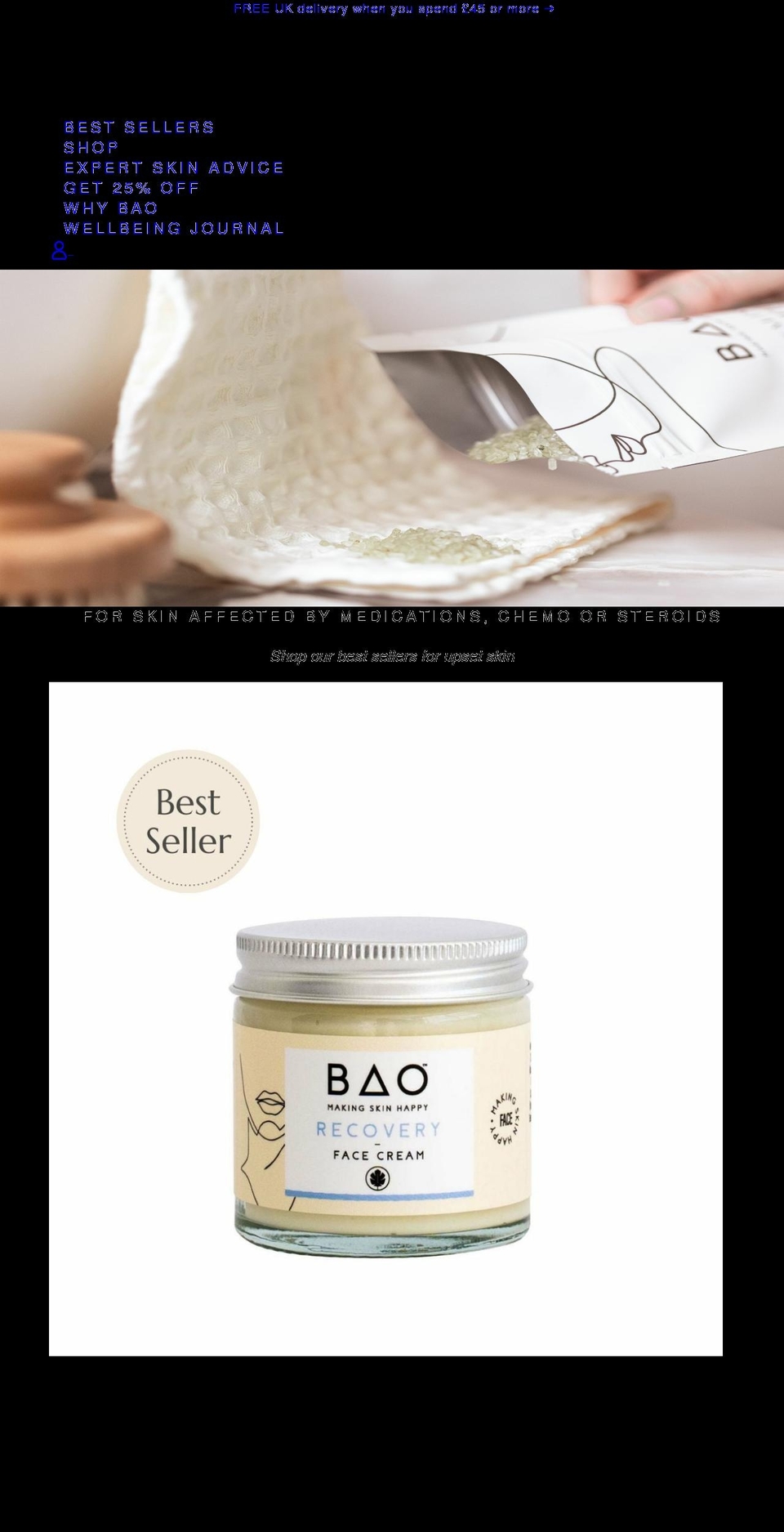 baoskincare.co.uk shopify website screenshot