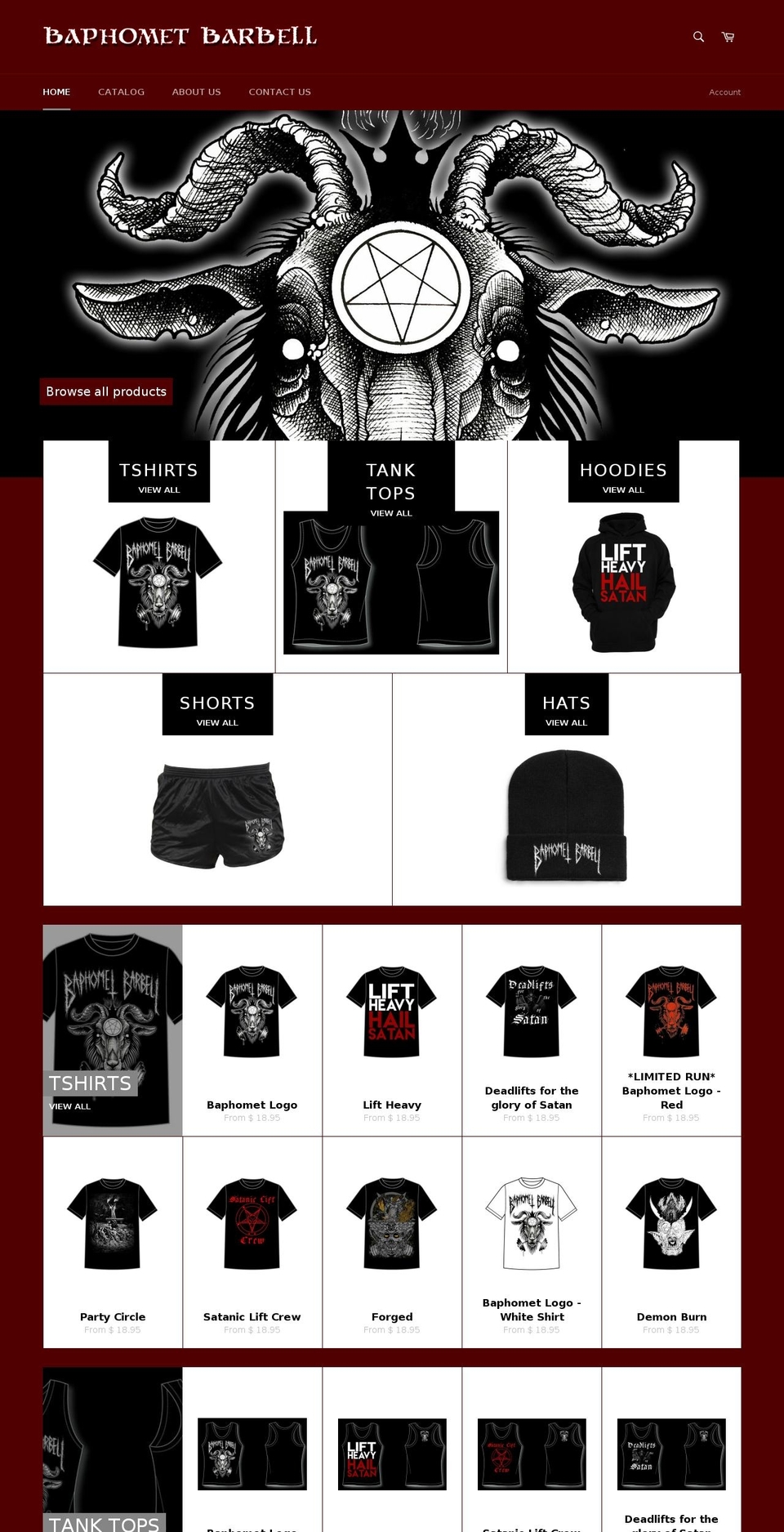 baphometbarbell.com shopify website screenshot