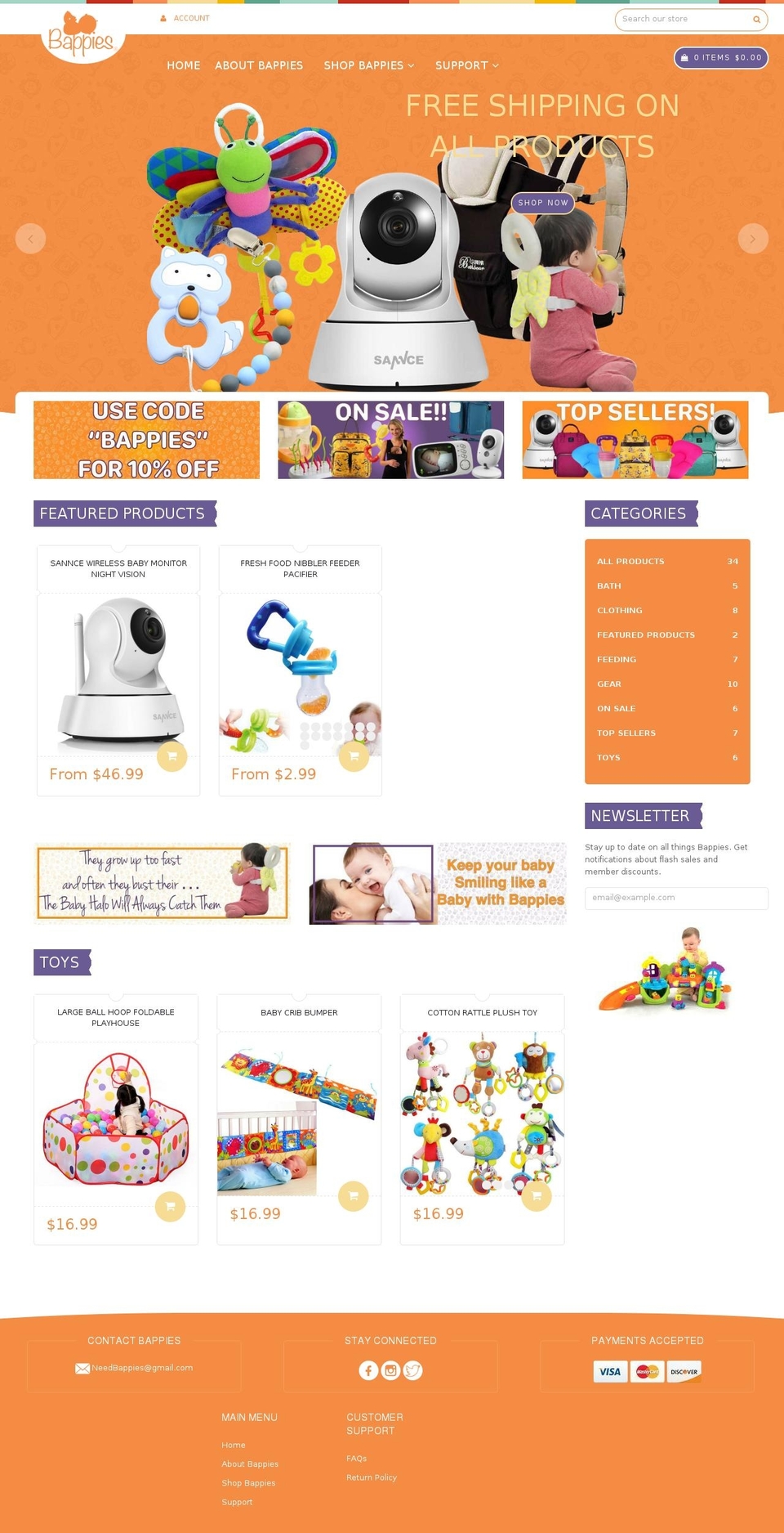bappies.com — Shopify storefront screenshot