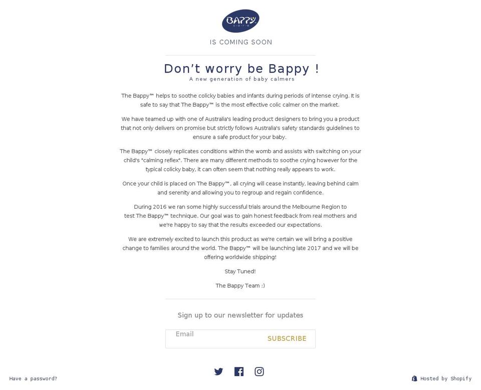 bappycare.com — Shopify storefront screenshot