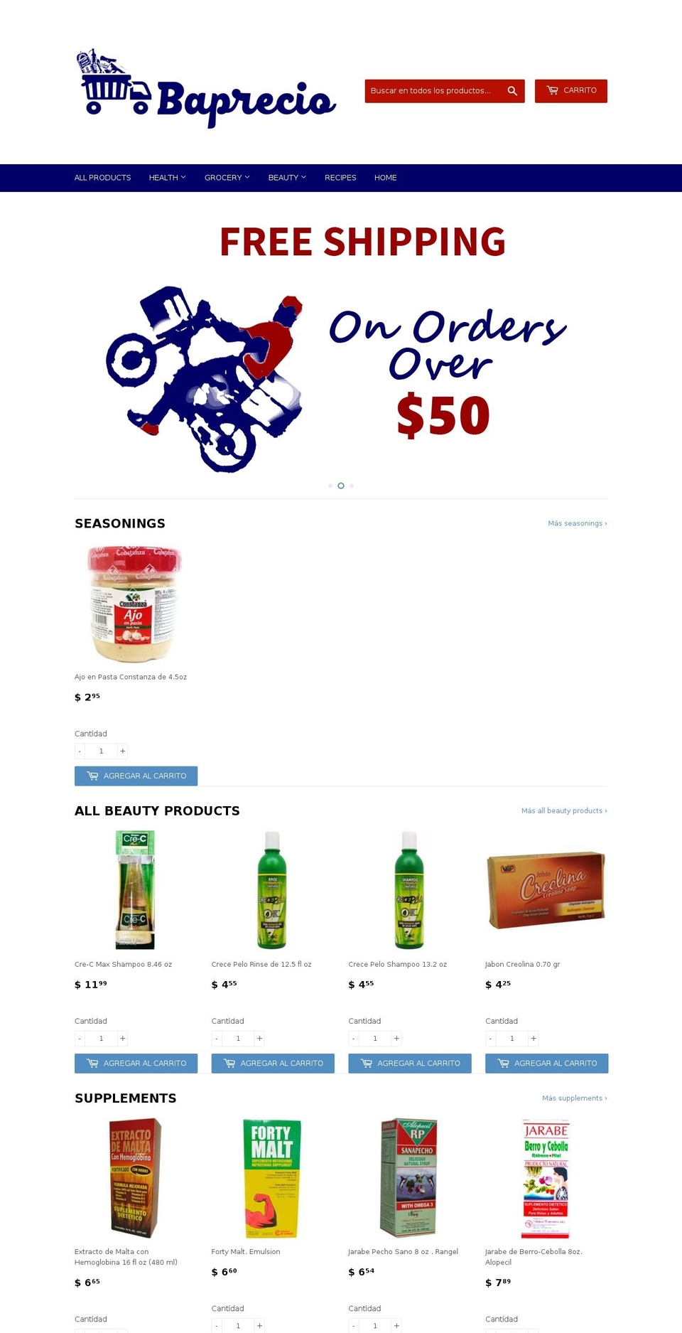 baprecio.com — Shopify storefront screenshot