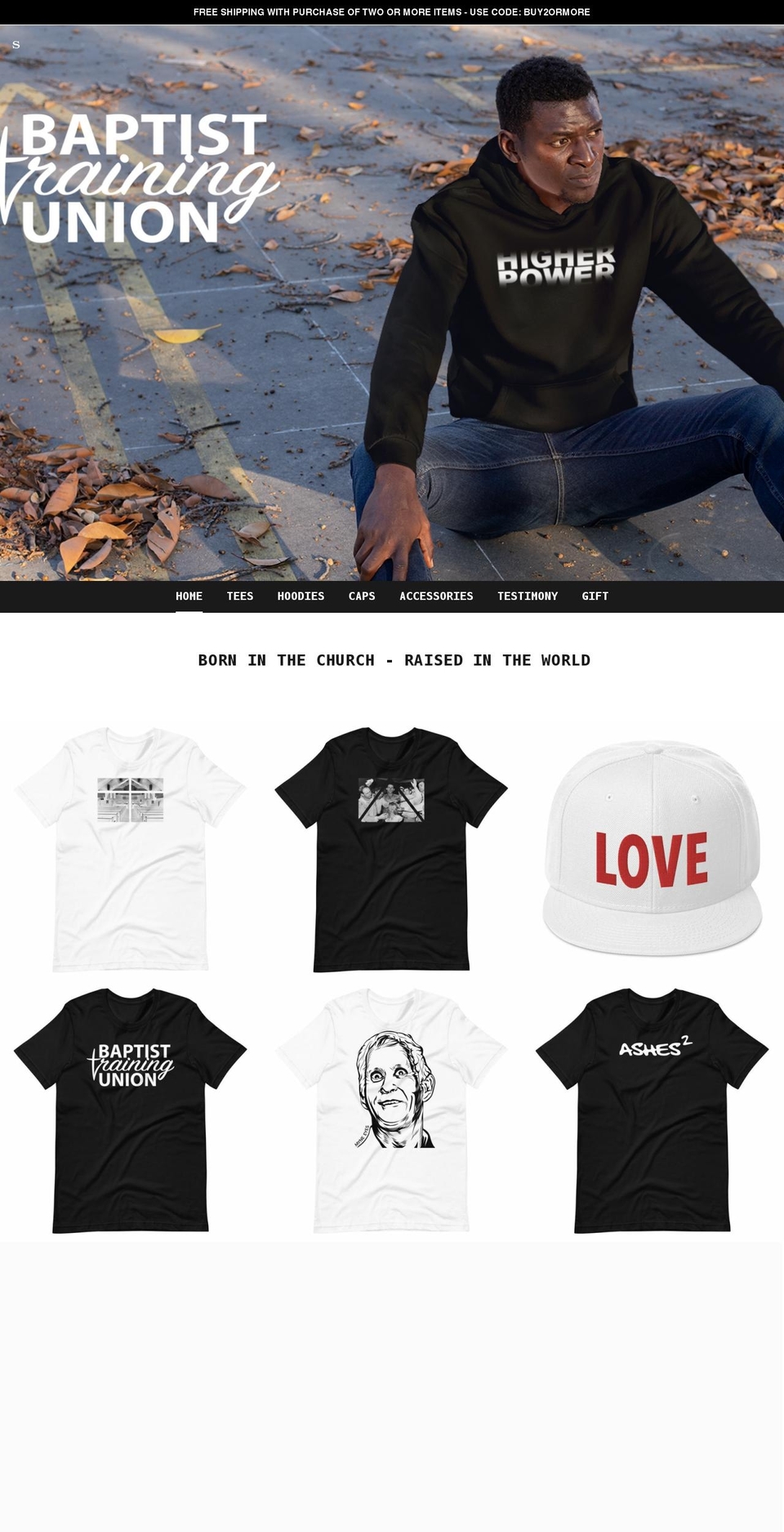 baptisttrainingunion.com shopify website screenshot