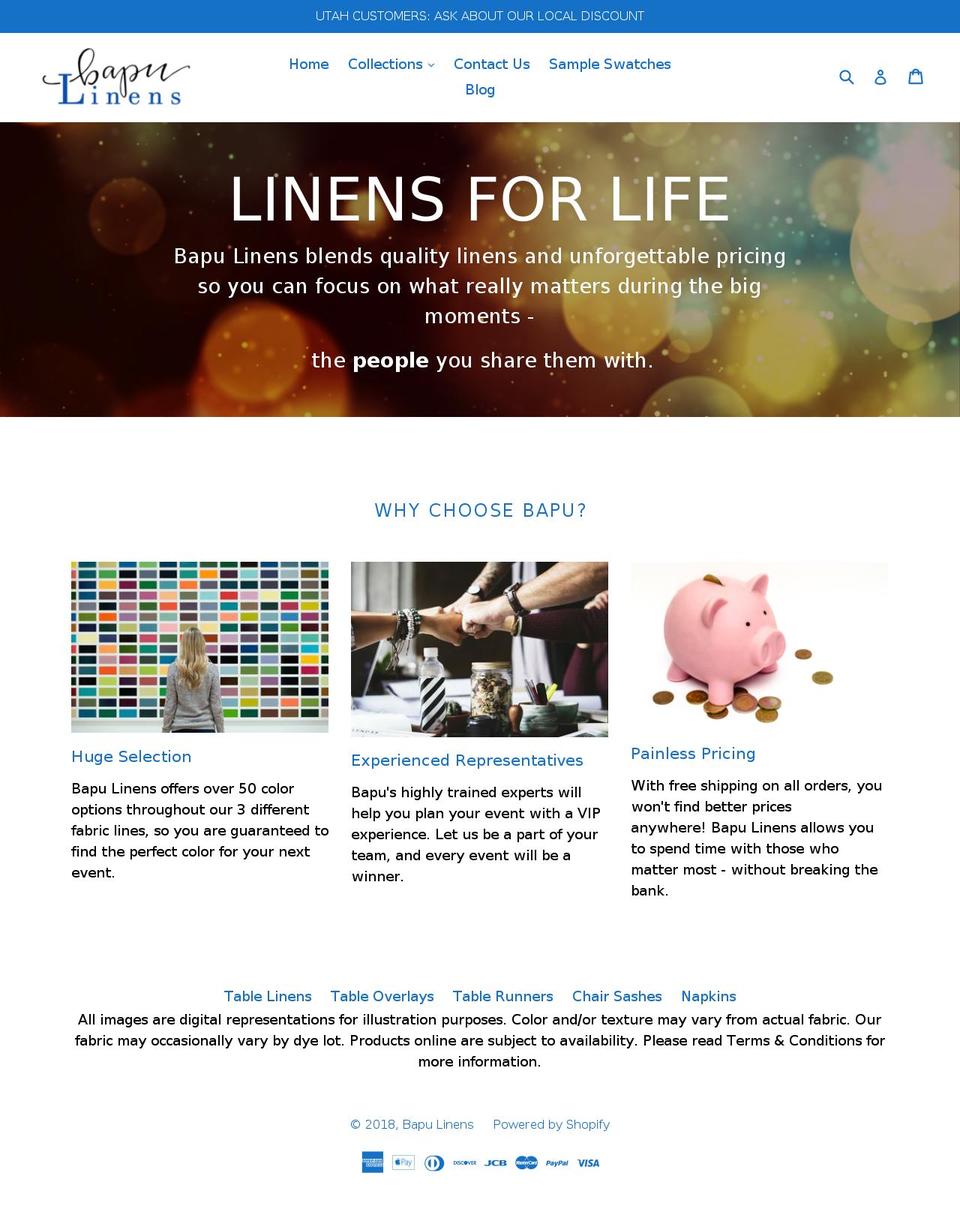 bapulinens.com — Shopify storefront screenshot