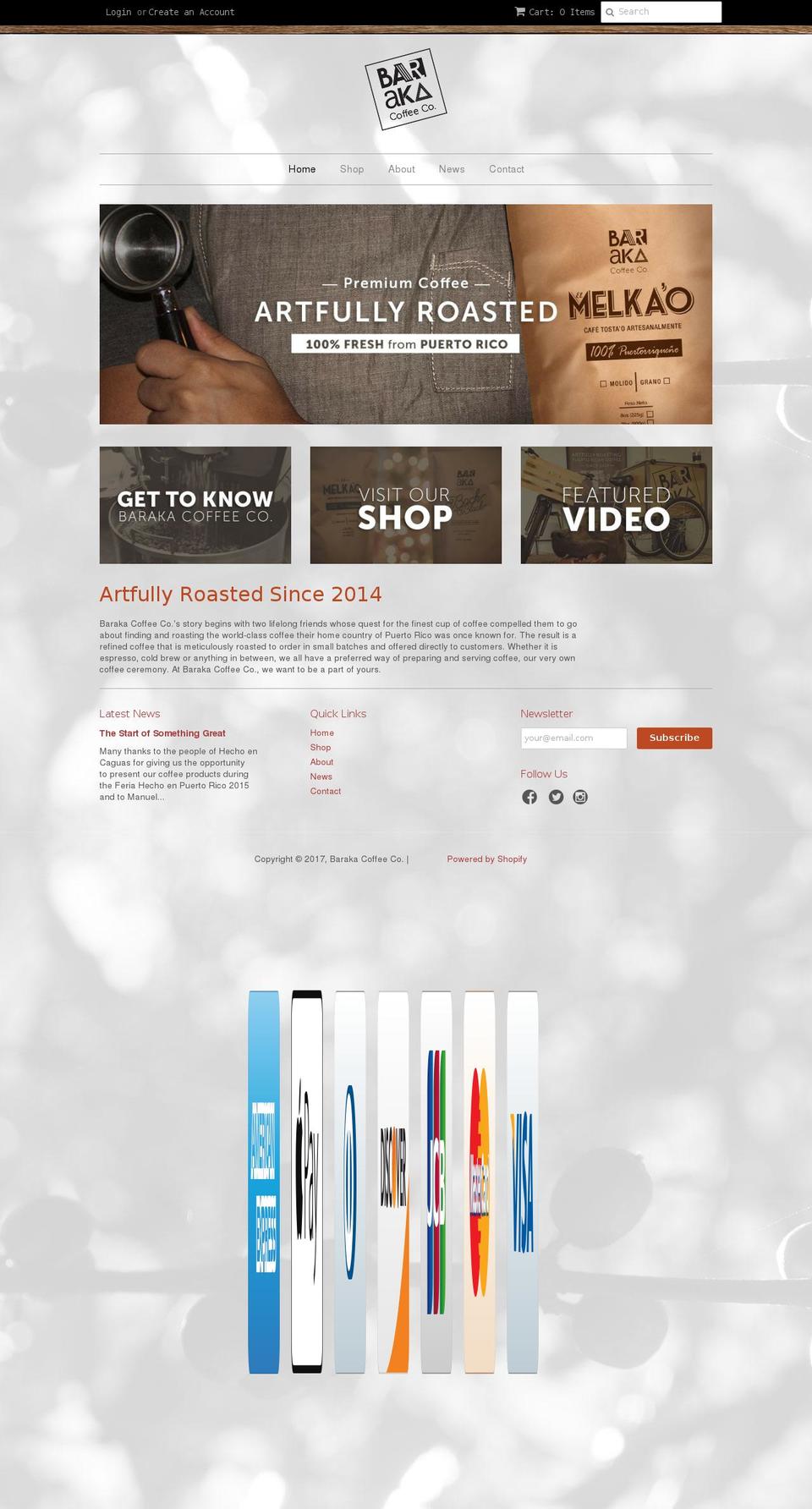 barakacoffee.com shopify website screenshot