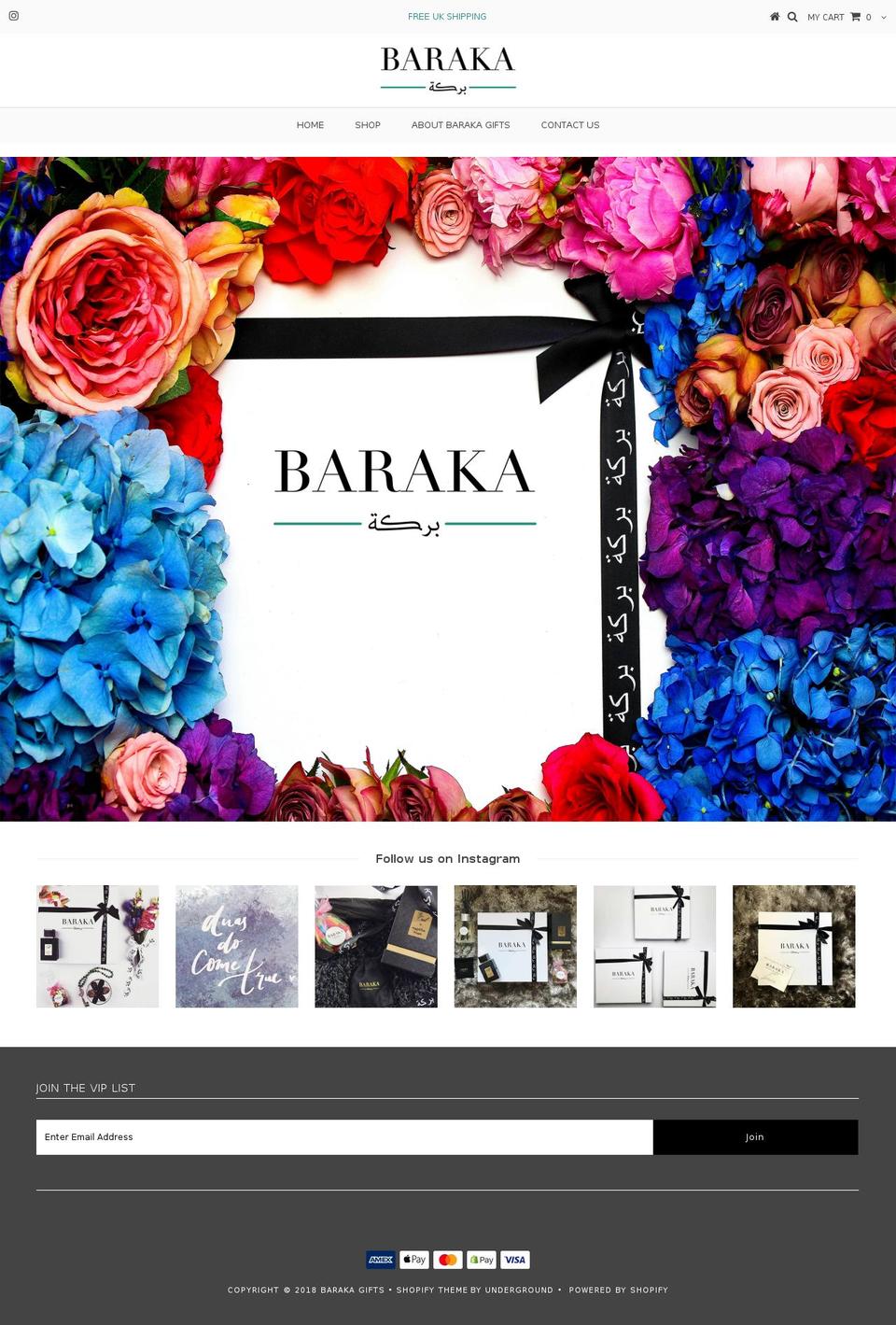 barakagifts.com — Shopify storefront screenshot