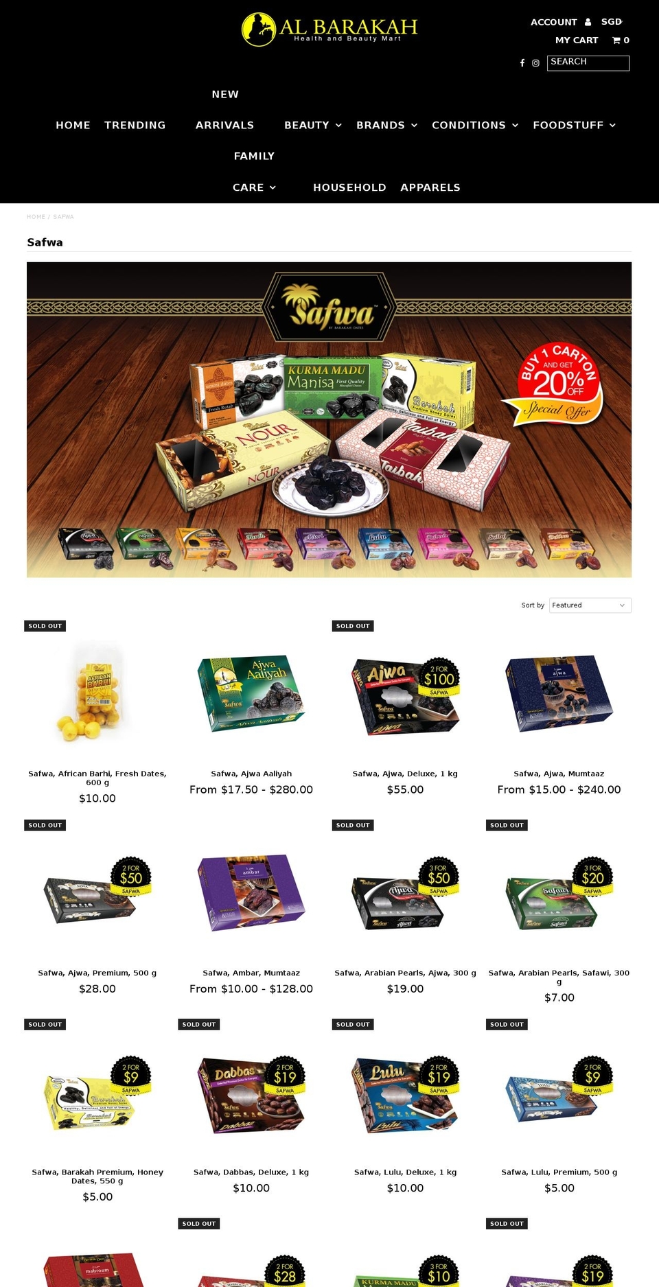 barakahdates.com — Shopify storefront screenshot