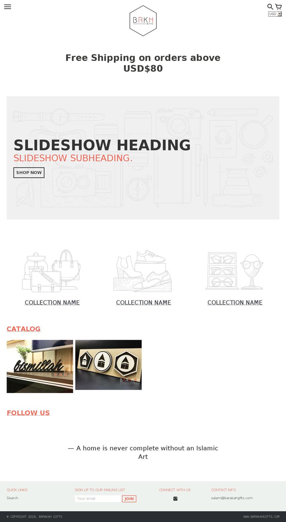 barakahgifts.com — Shopify storefront screenshot