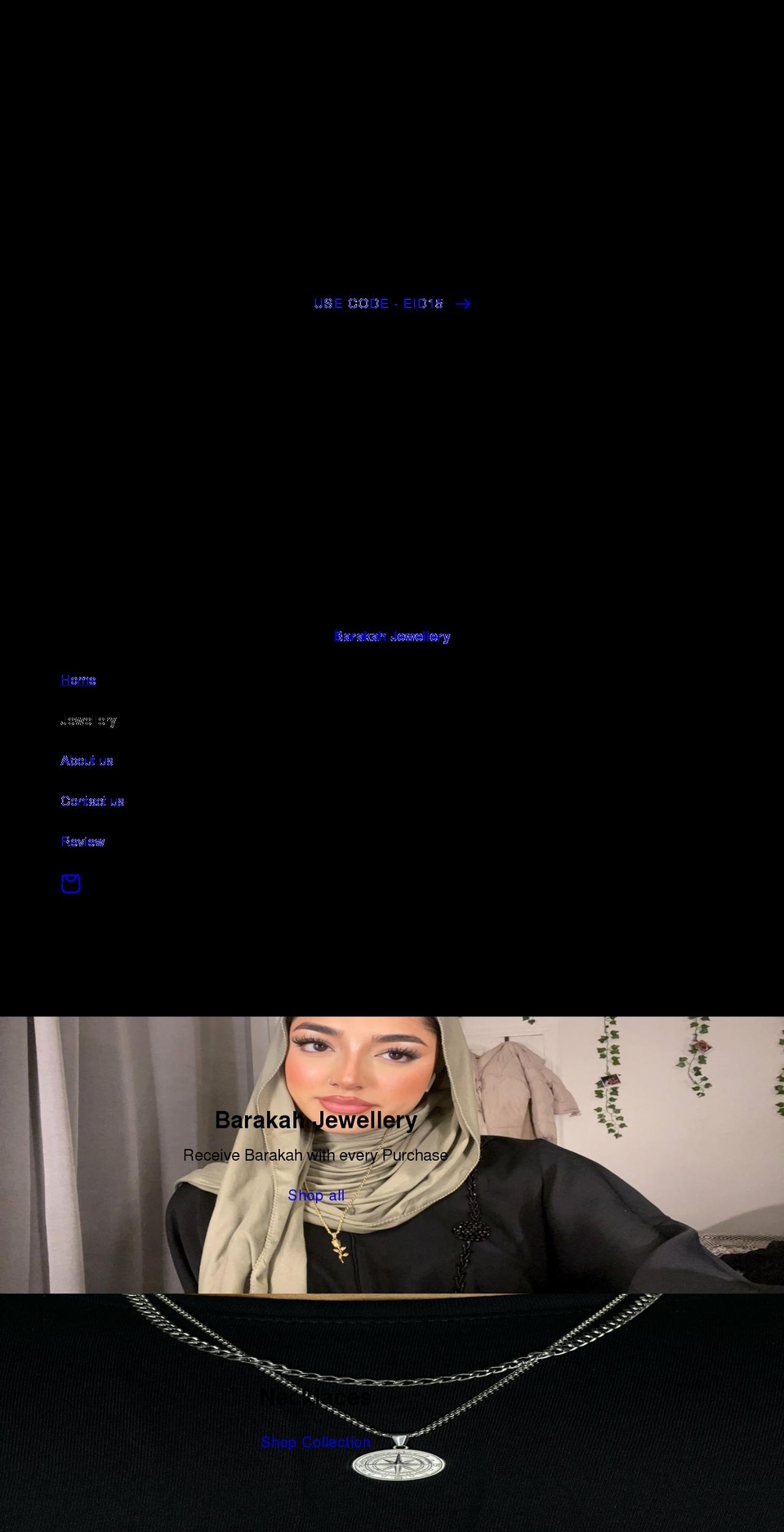 barakahjewellery.com shopify website screenshot