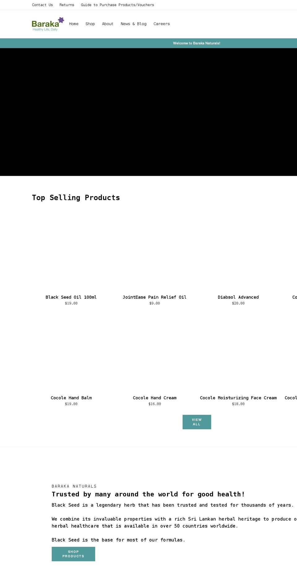 barakanaturals.com shopify website screenshot