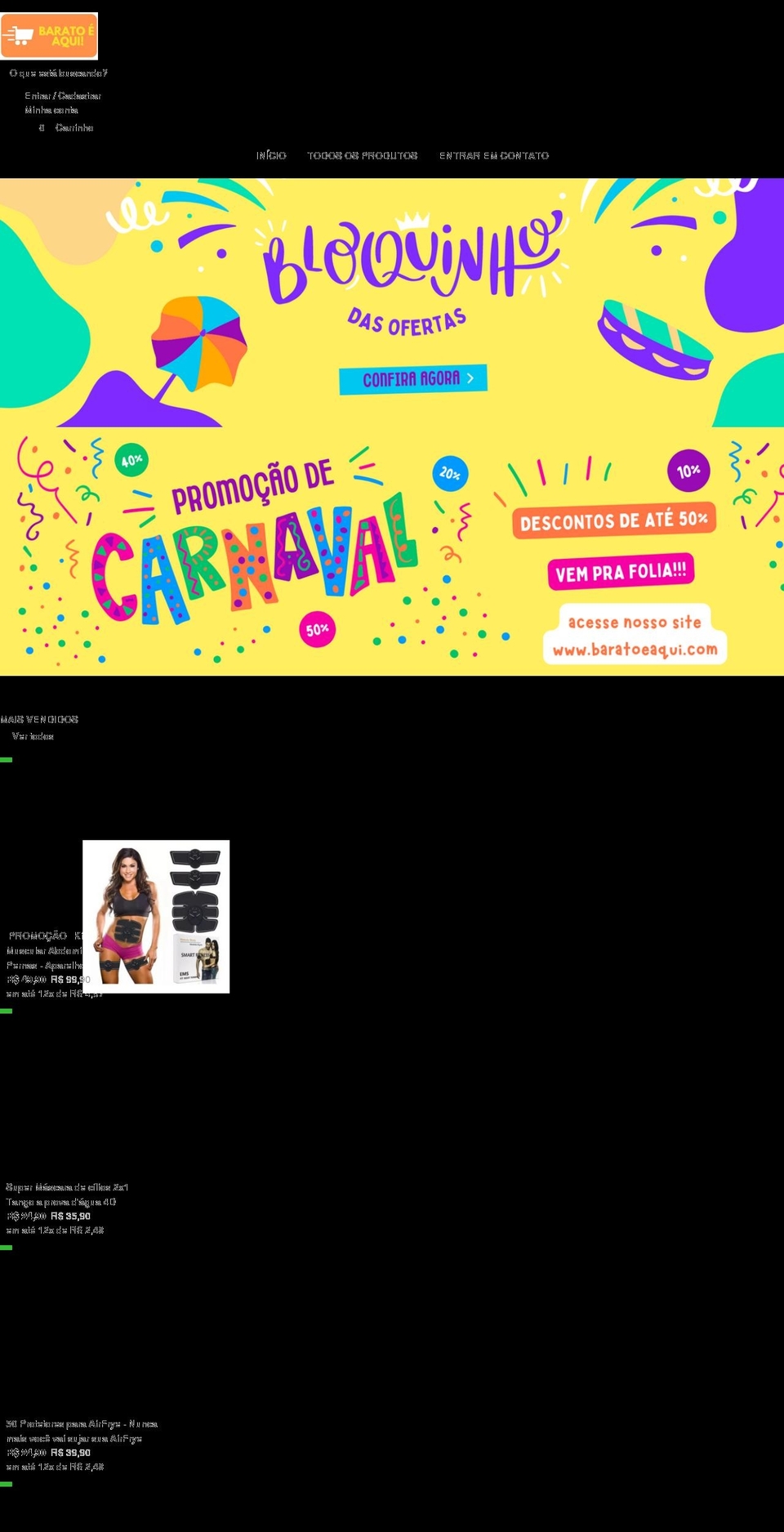 baratoeaqui.com shopify website screenshot