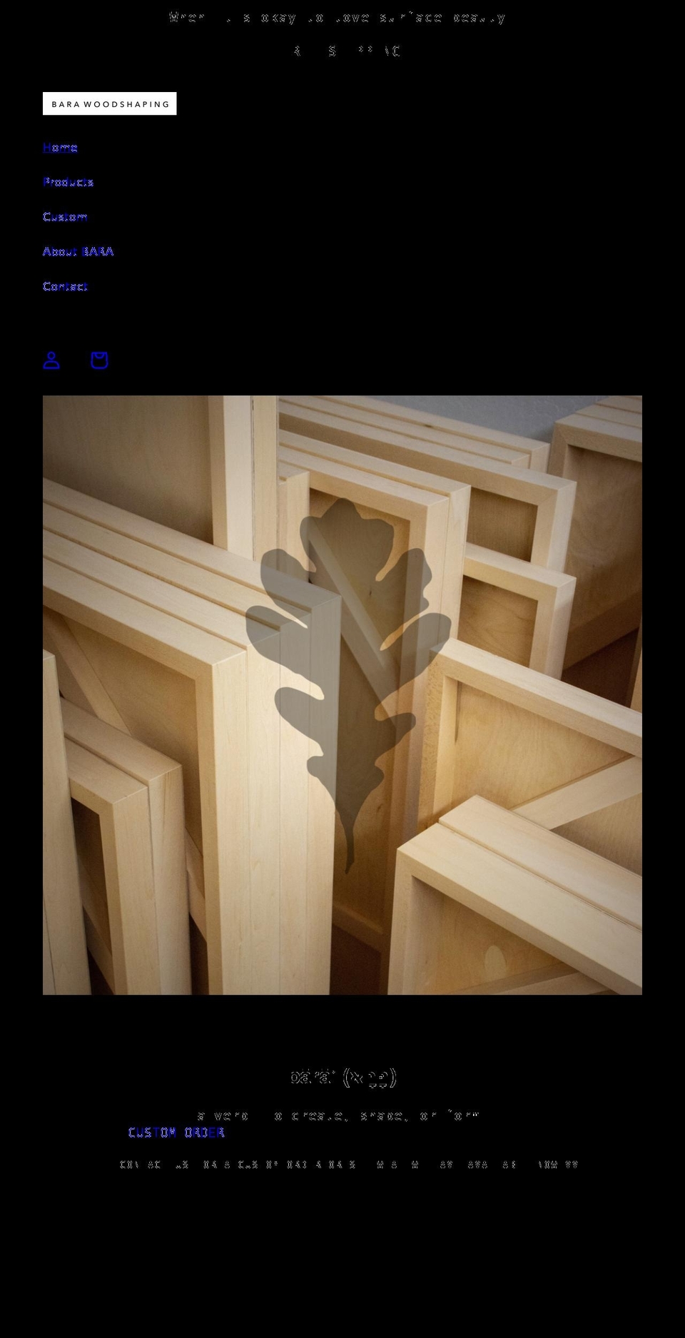 barawoodshaping.com shopify website screenshot