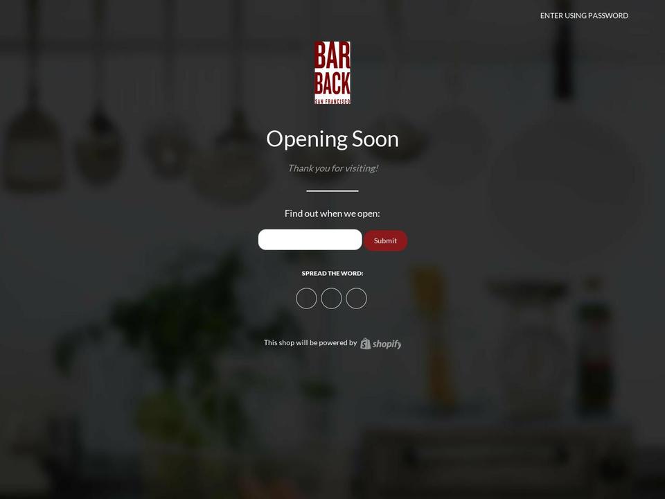 barback.net shopify website screenshot