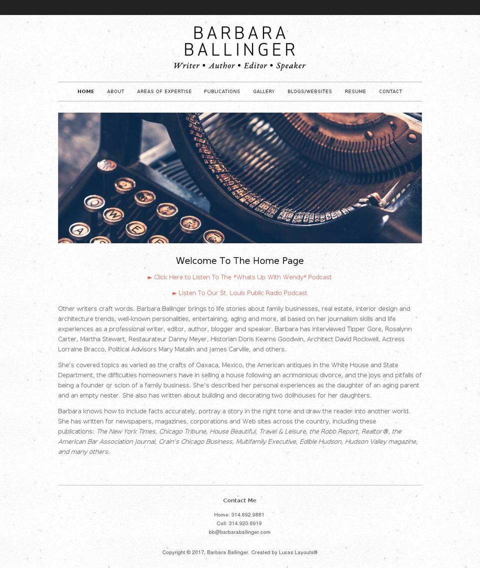 barbaraballinger.com shopify website screenshot