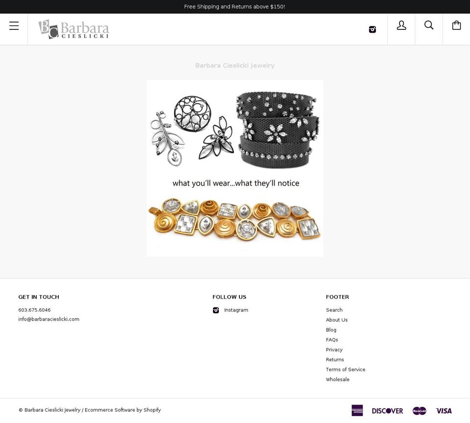 barbaracieslicki.com shopify website screenshot