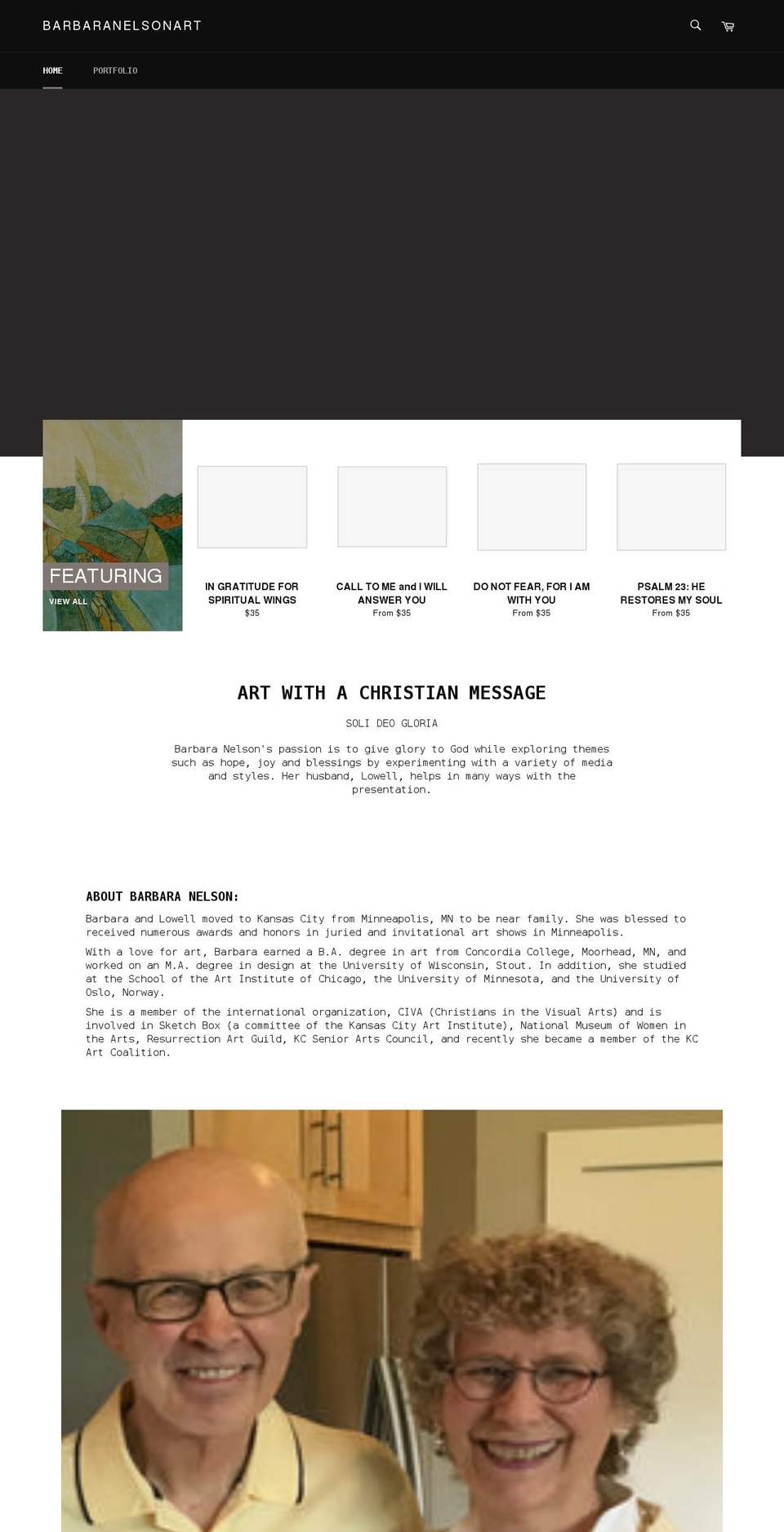 barbaranelsonart.com shopify website screenshot