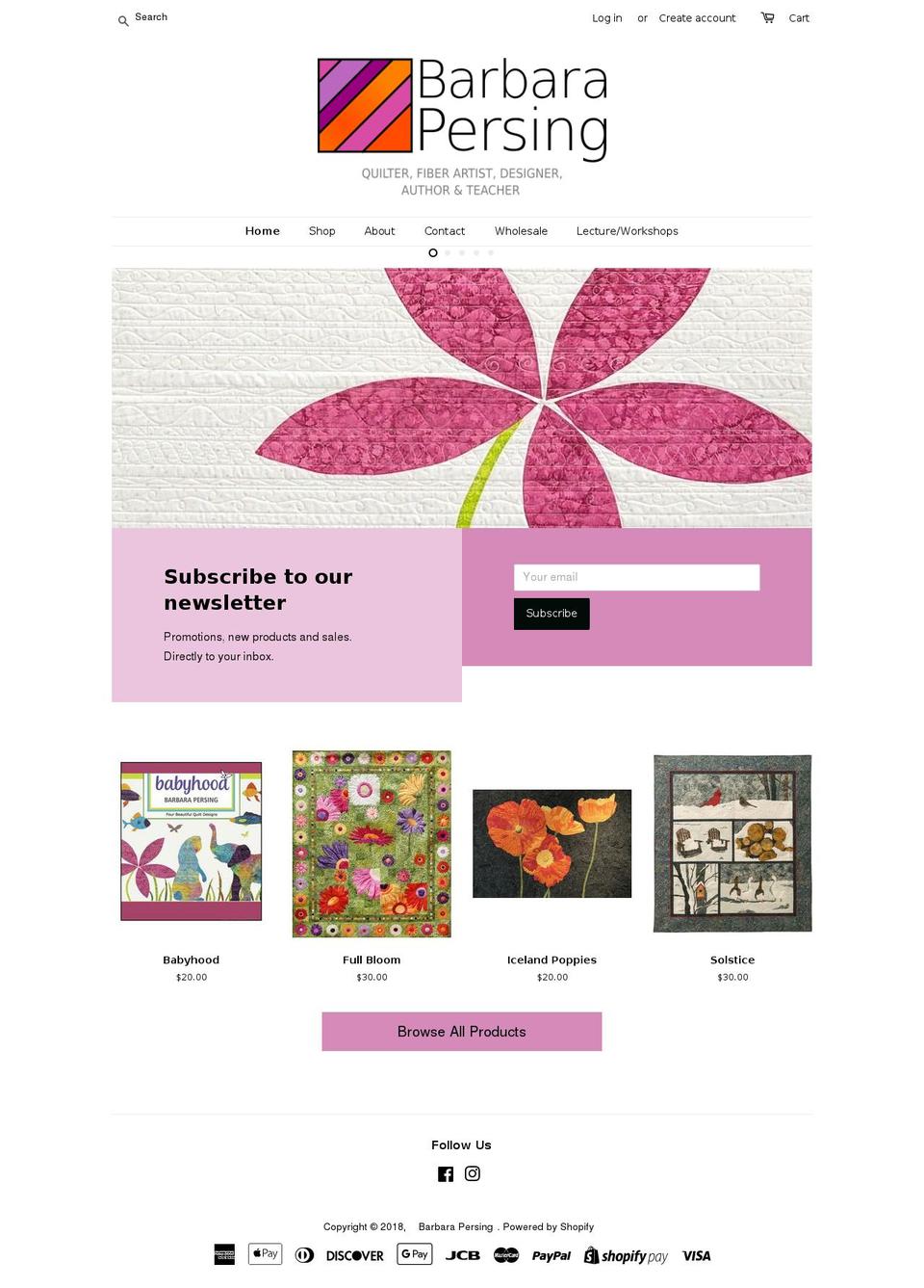 barbarapersing.com shopify website screenshot