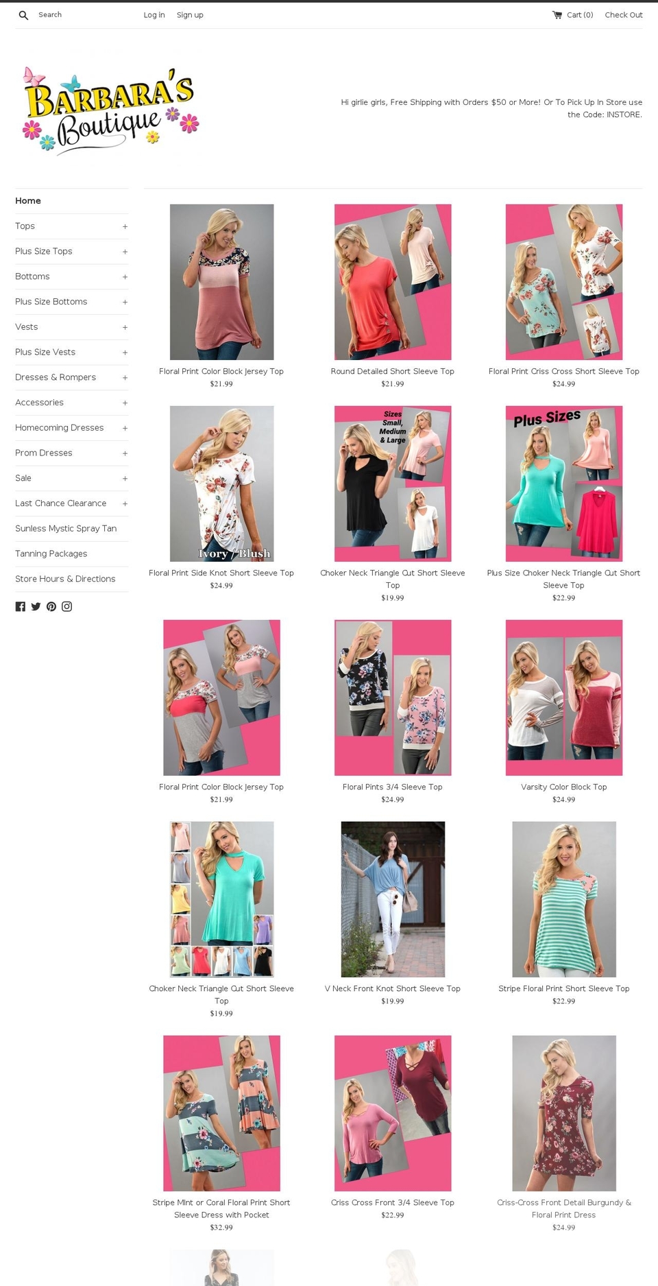 barbarasboutique.net shopify website screenshot