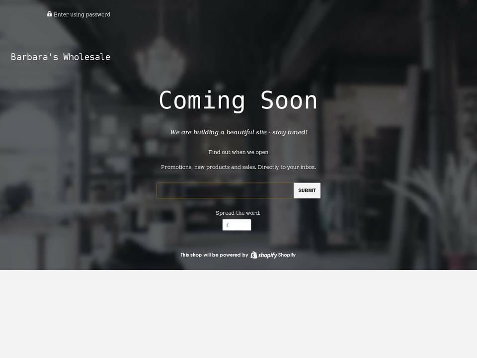 barbaraswholesale.com shopify website screenshot