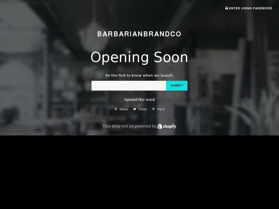 barbarianbrandco.com — Shopify storefront screenshot