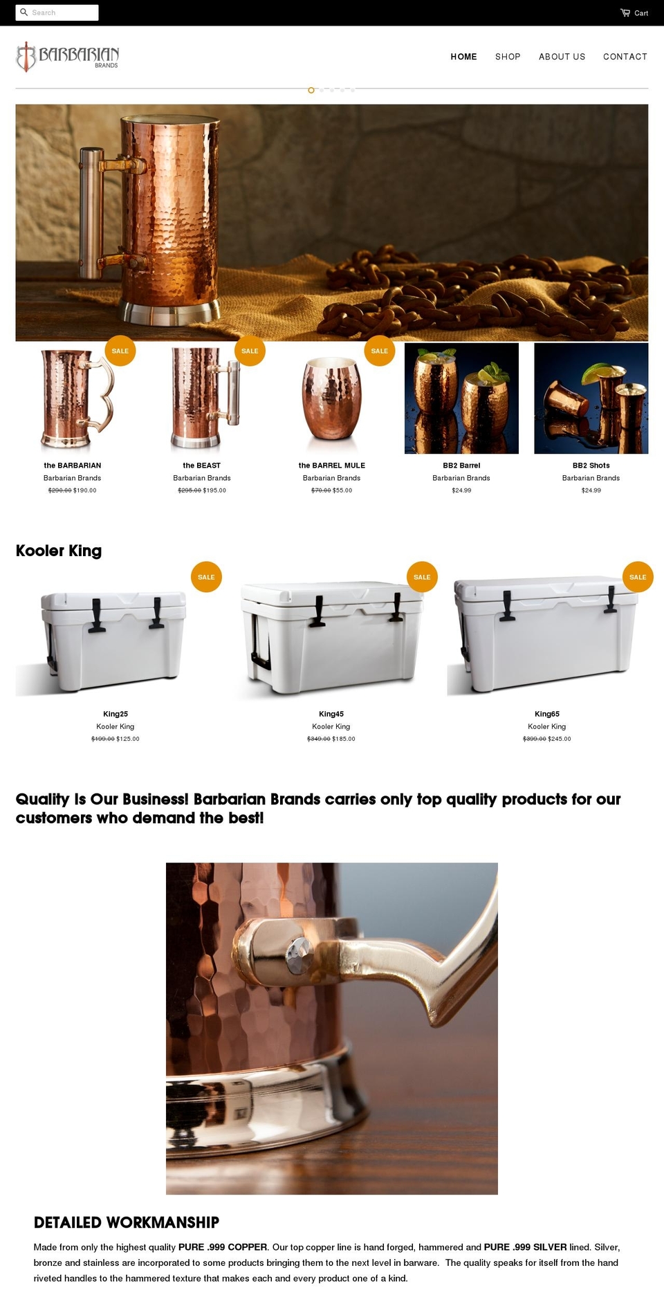 barbarianbrands.com shopify website screenshot