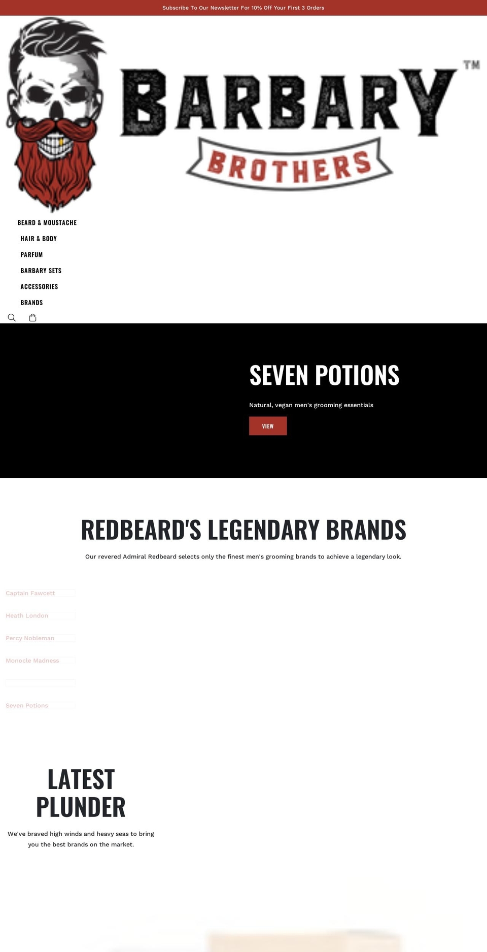barbarybrothers.com shopify website screenshot
